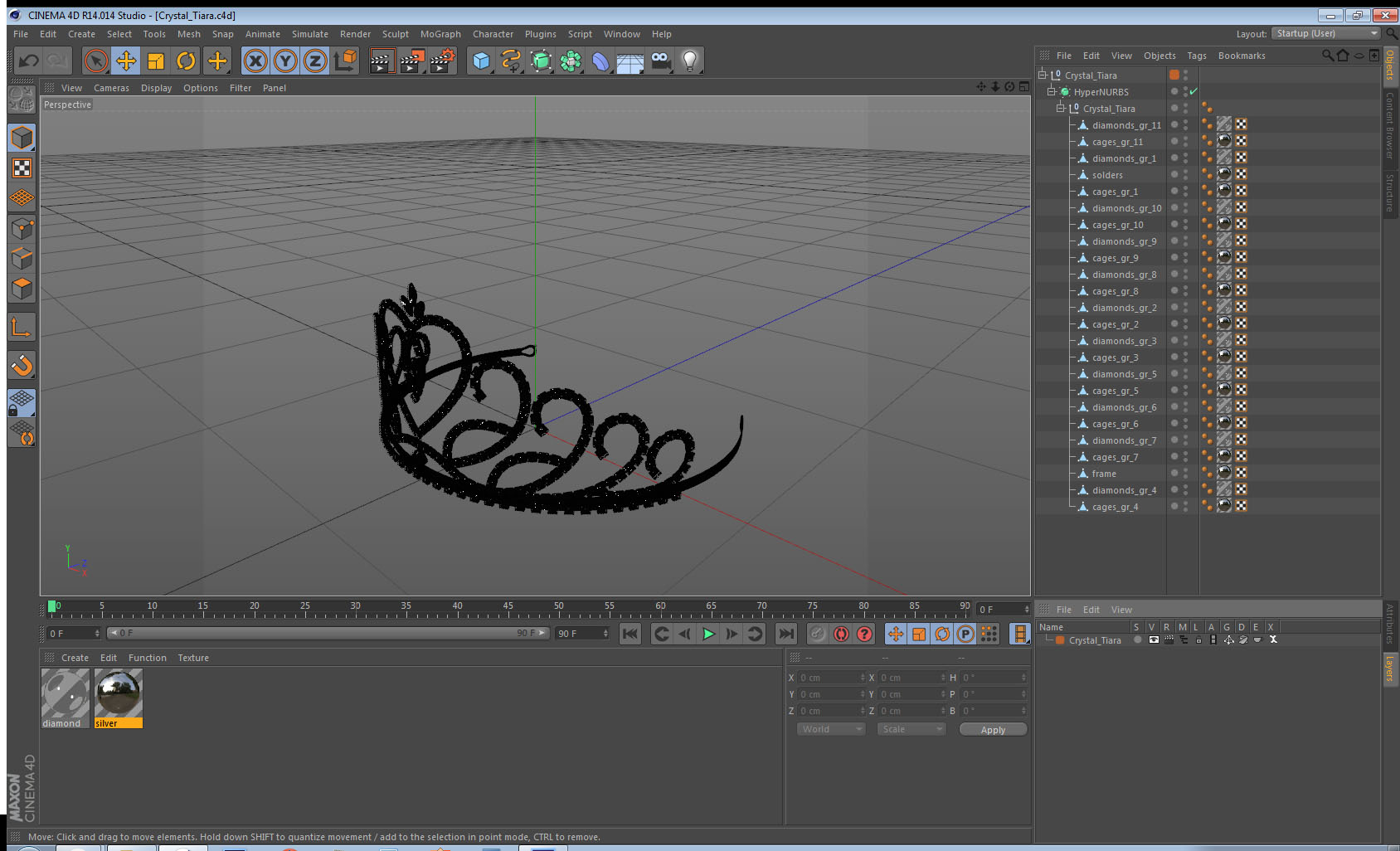 3D Crystal Tiara model