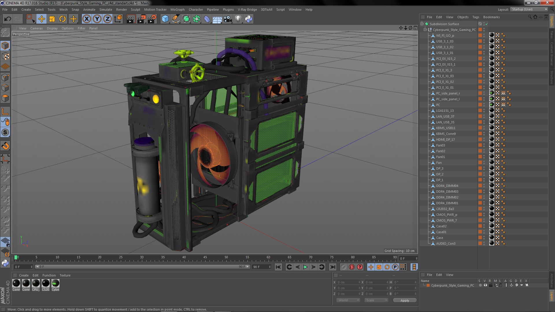 3D model Cyberpunk Style Gaming PC