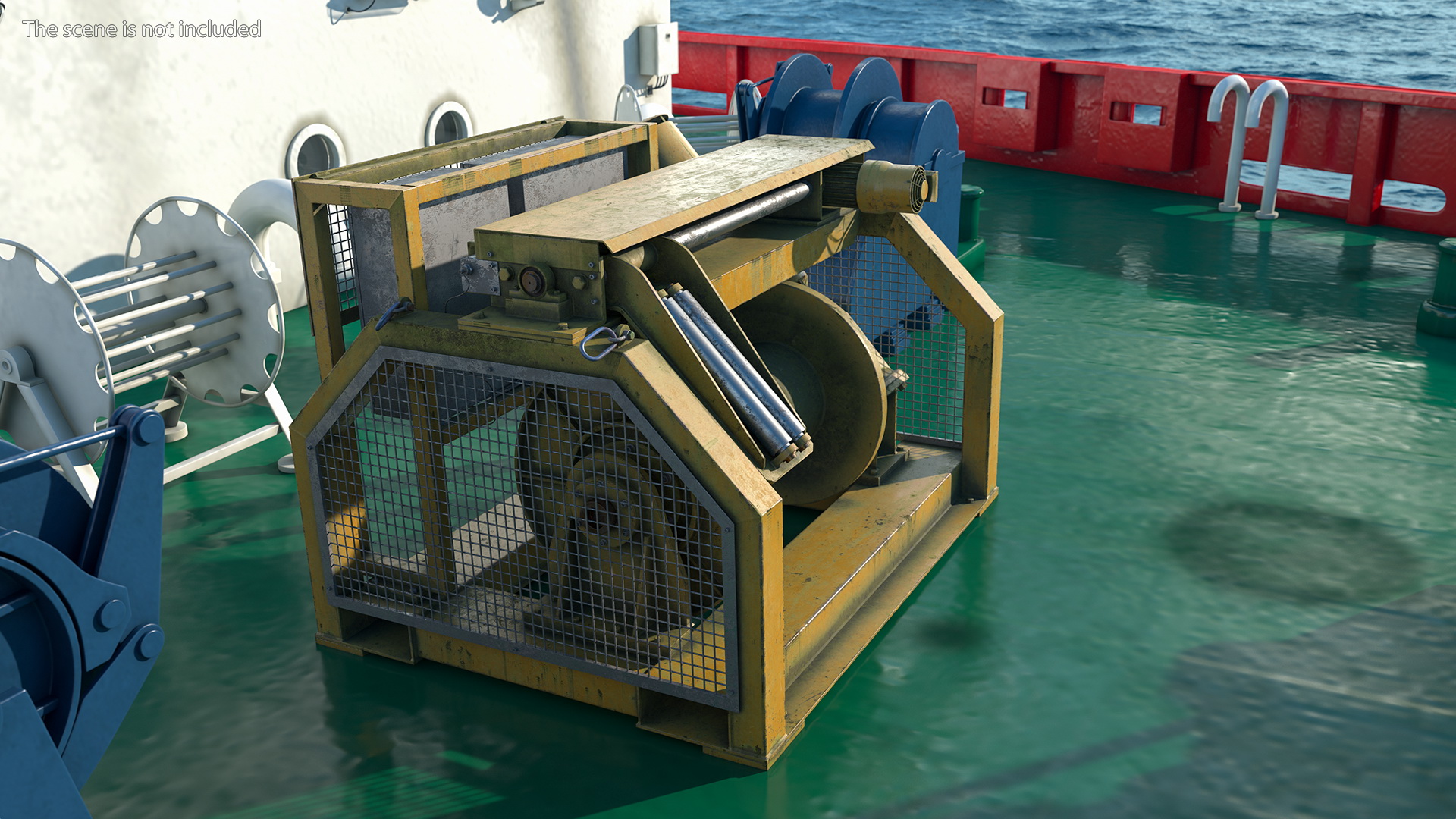3D model Single Drum Mooring Winch