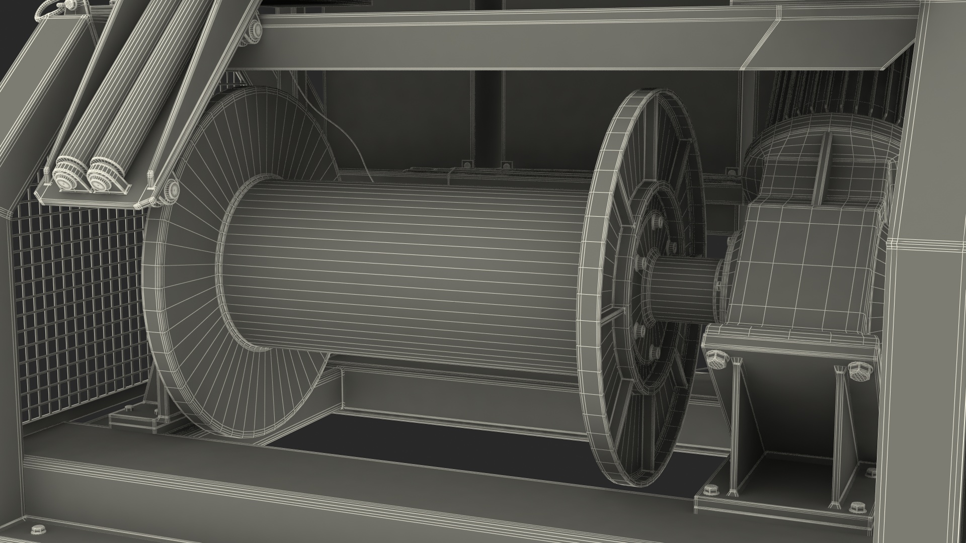 3D model Single Drum Mooring Winch