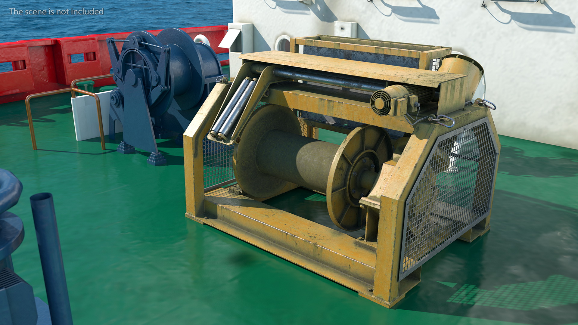 3D model Single Drum Mooring Winch