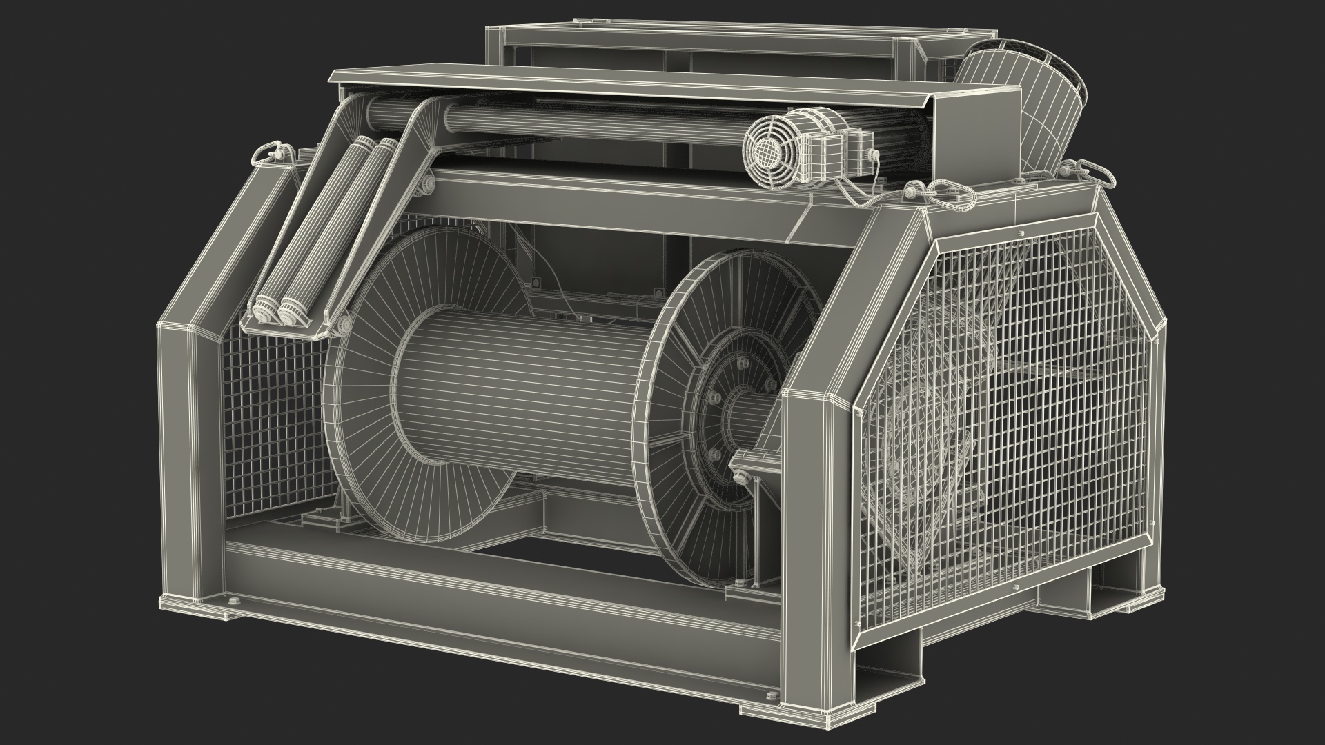 3D model Single Drum Mooring Winch