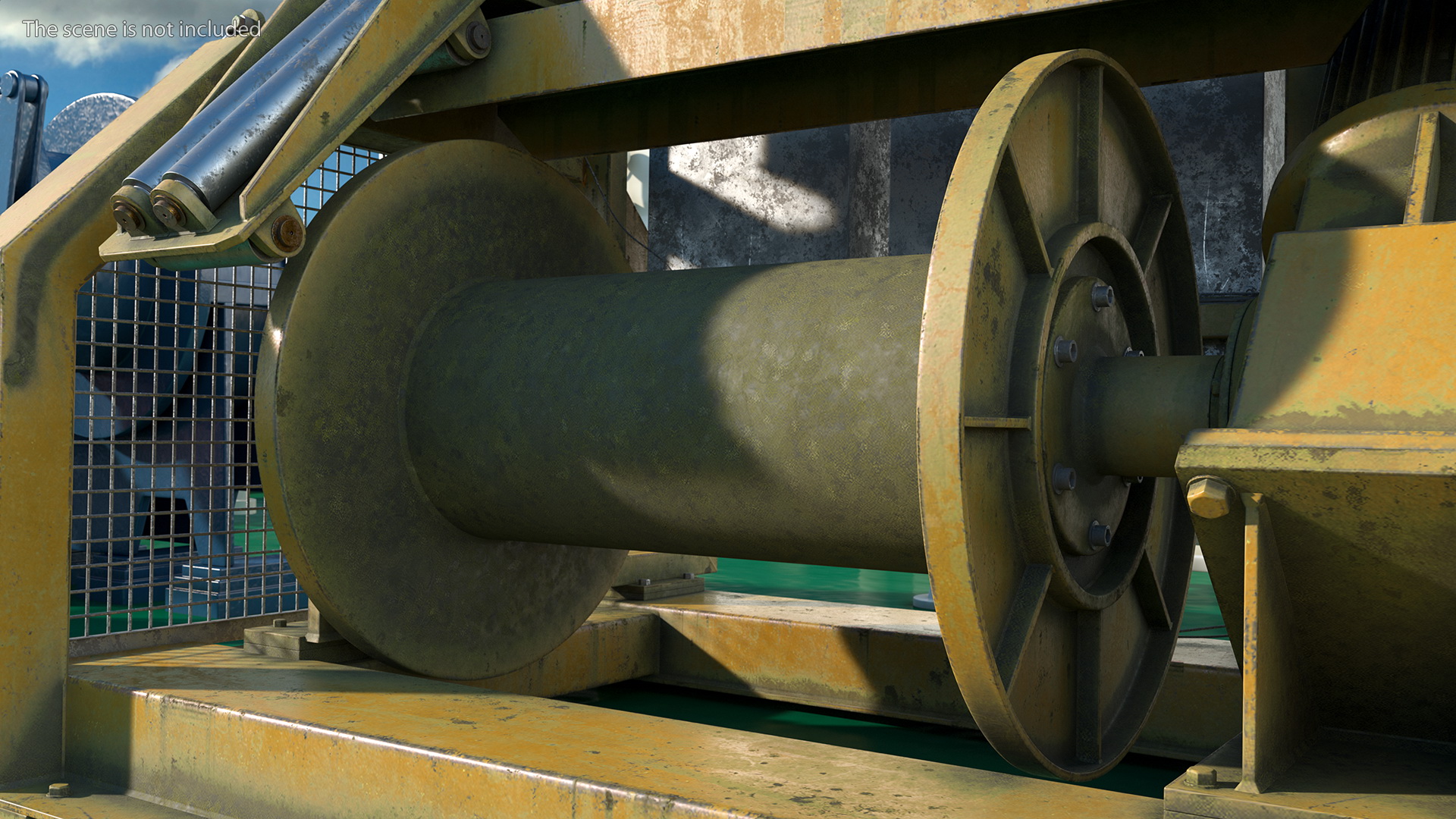 3D model Single Drum Mooring Winch