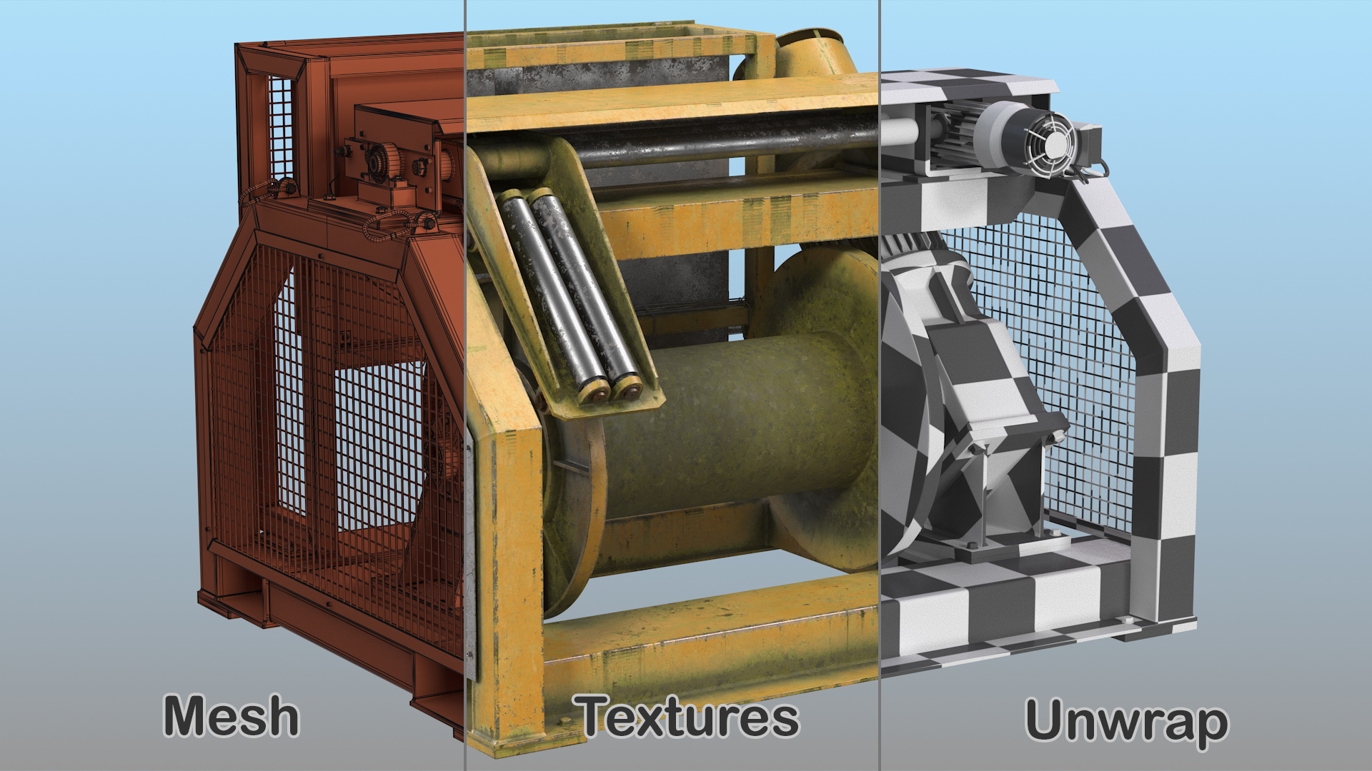3D model Single Drum Mooring Winch