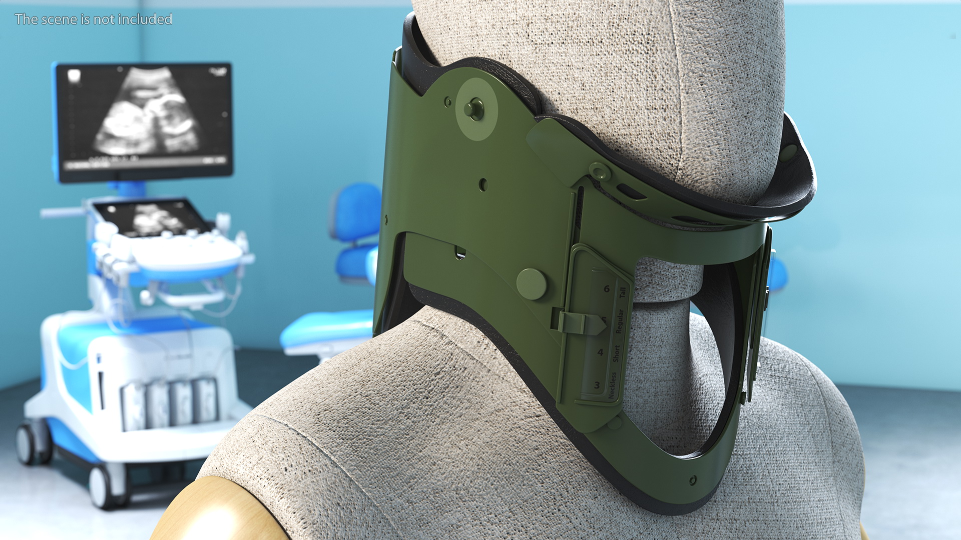 3D Military Green Extrication Collar model