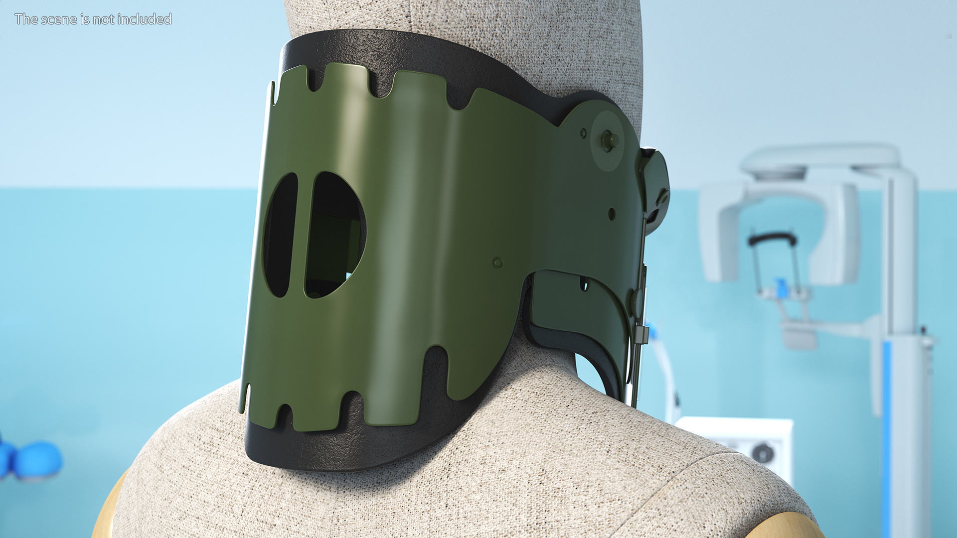 3D Military Green Extrication Collar model