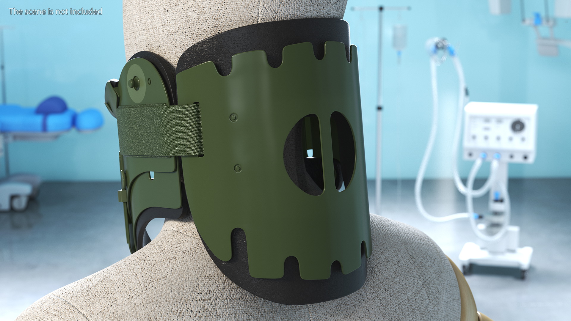 3D Military Green Extrication Collar model