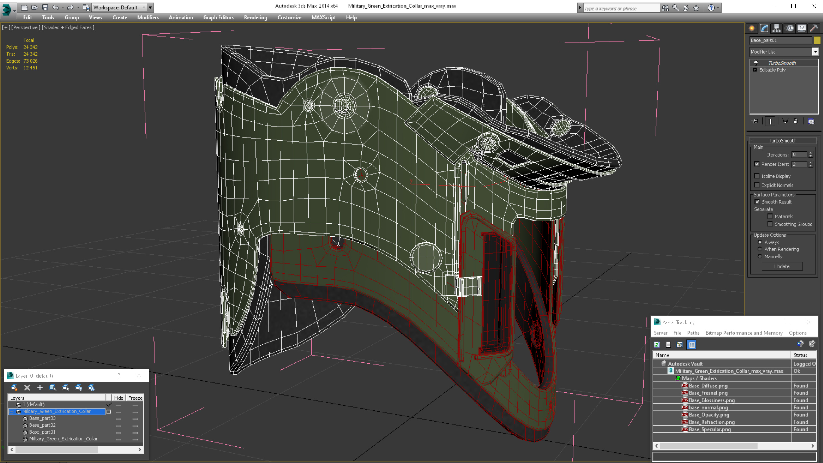 3D Military Green Extrication Collar model