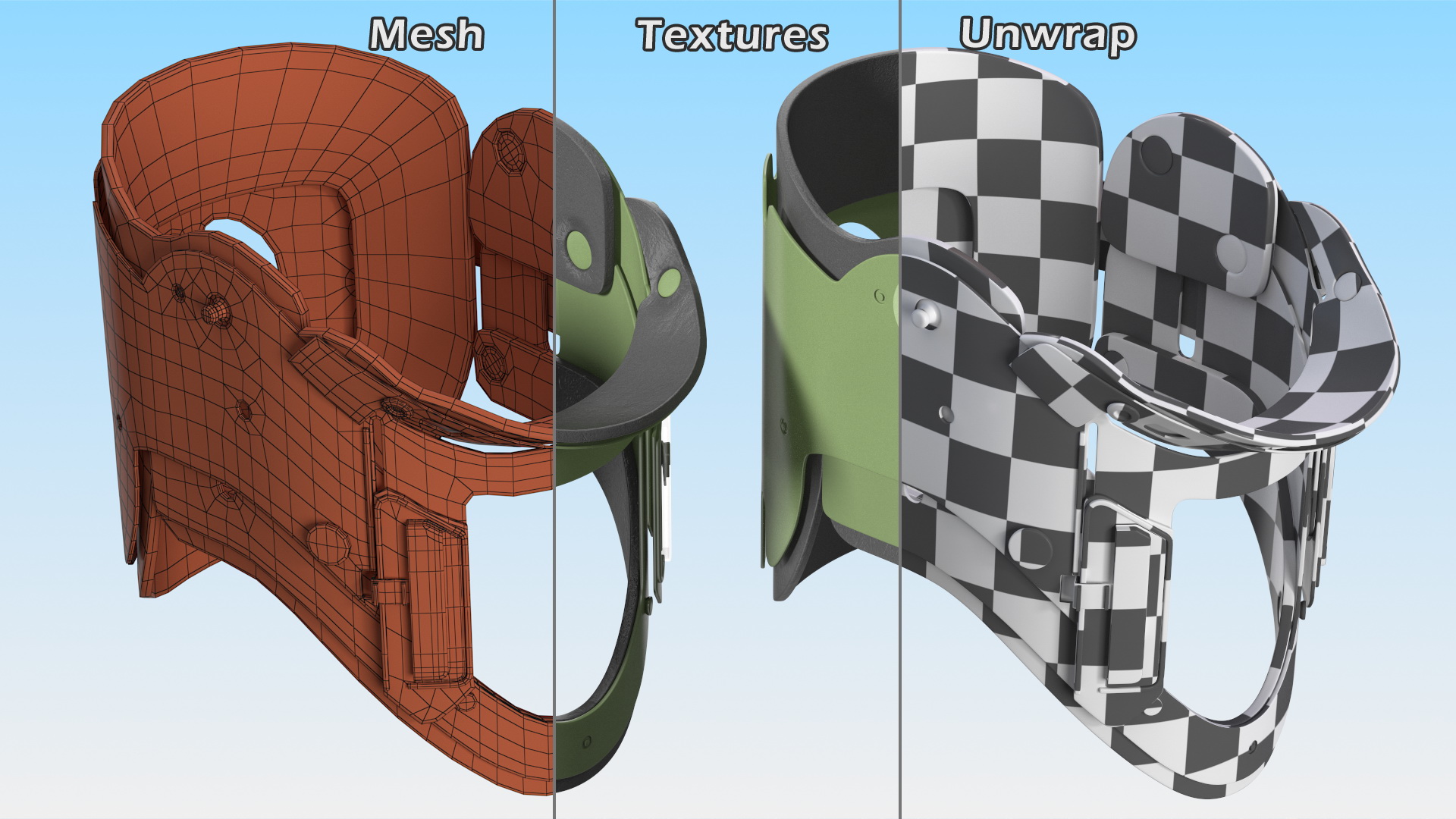 3D Military Green Extrication Collar model