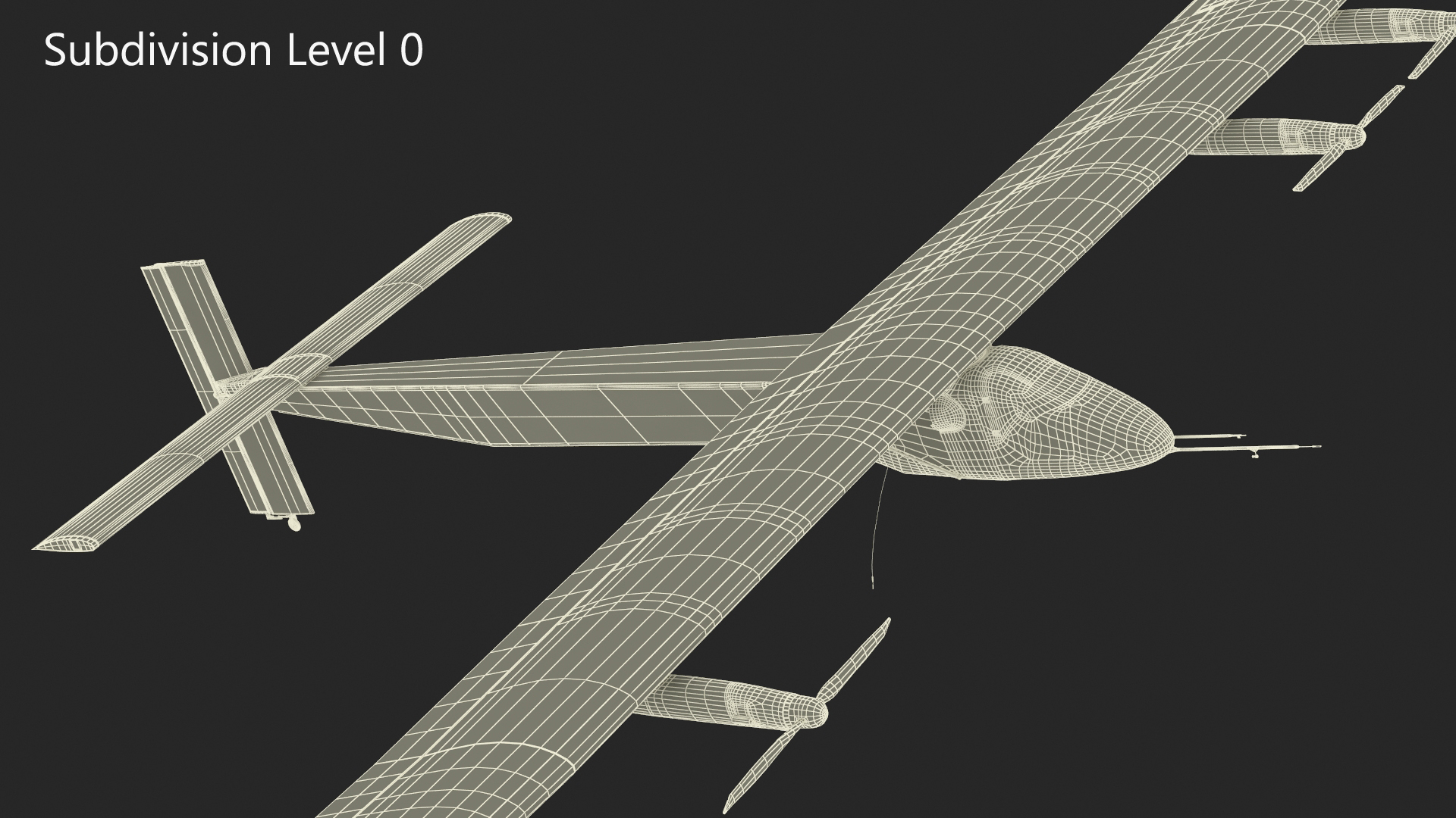 Solar Cargo Airplane Blue Rigged 3D