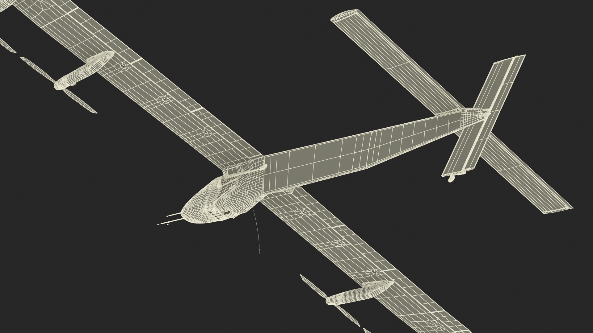 Solar Cargo Airplane Blue Rigged 3D
