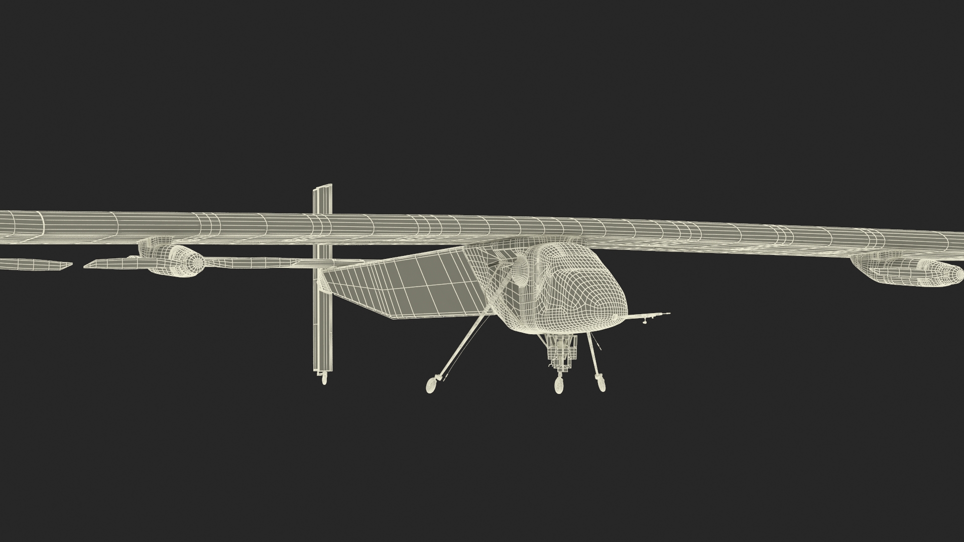 Solar Cargo Airplane Blue Rigged 3D