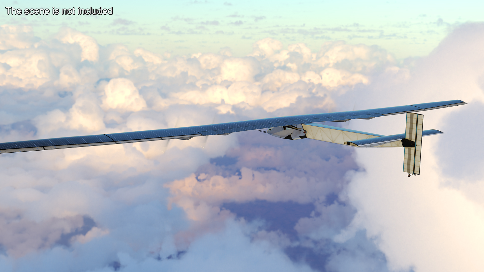 Solar Cargo Airplane Blue Rigged 3D