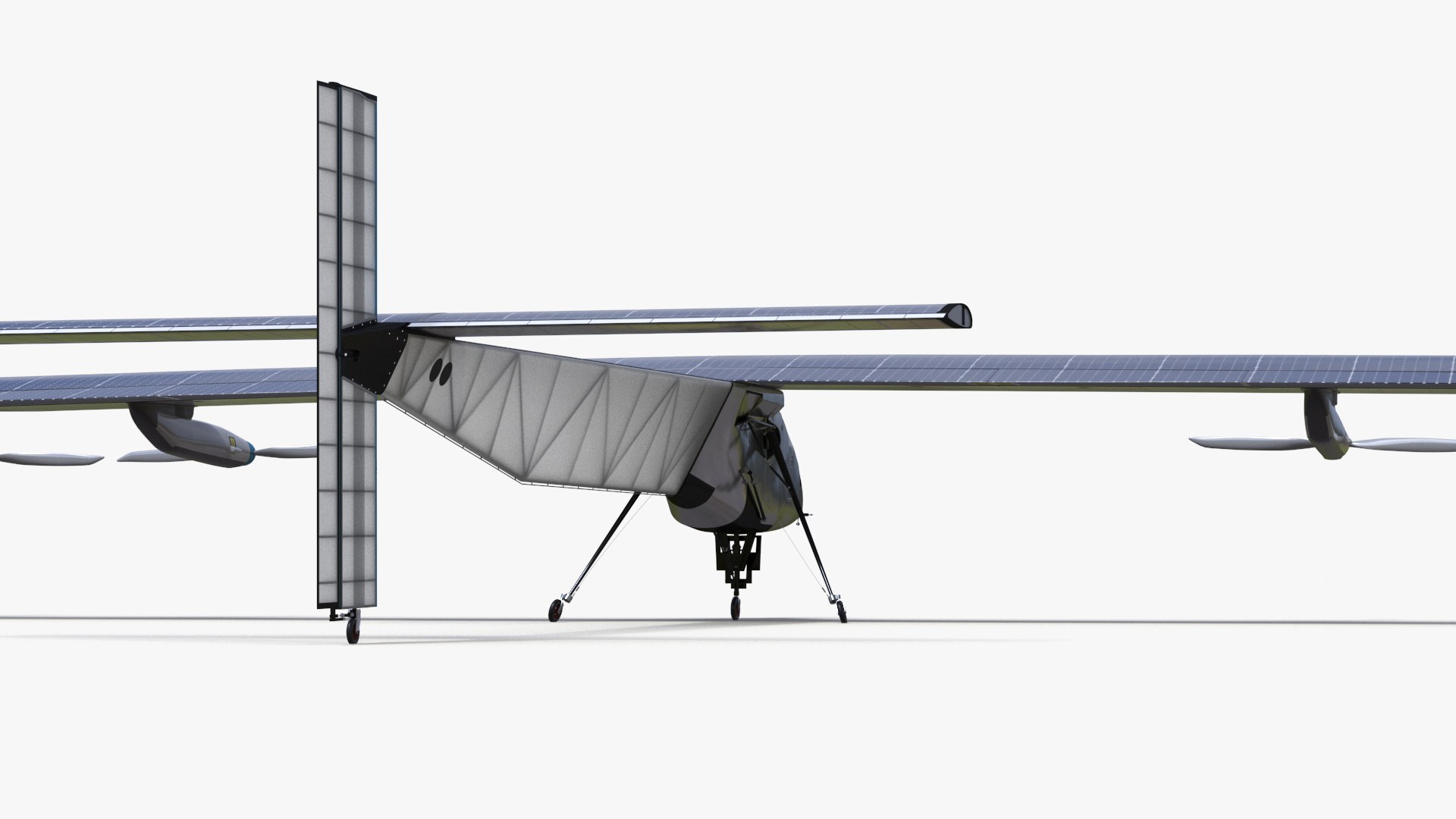 Solar Cargo Airplane Blue Rigged 3D