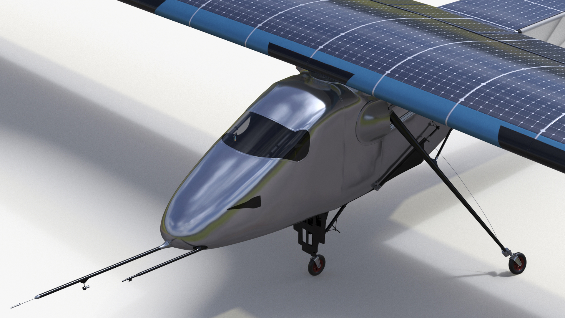 Solar Cargo Airplane Blue Rigged 3D