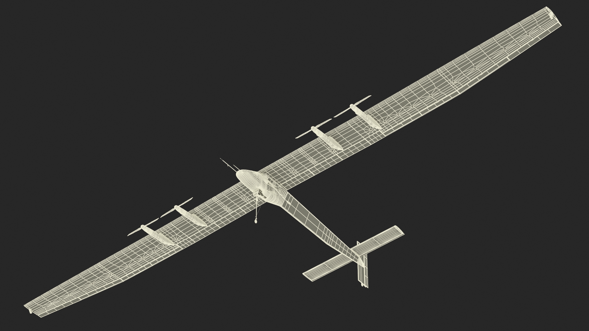 Solar Cargo Airplane Blue Rigged 3D