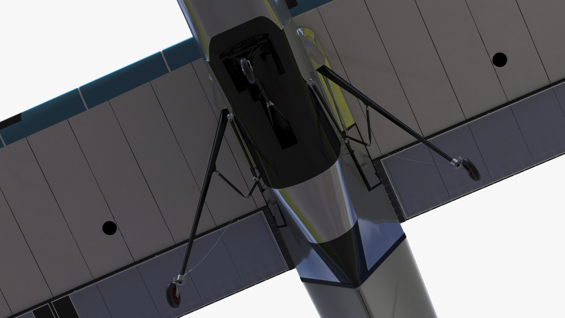 Solar Cargo Airplane Blue Rigged 3D