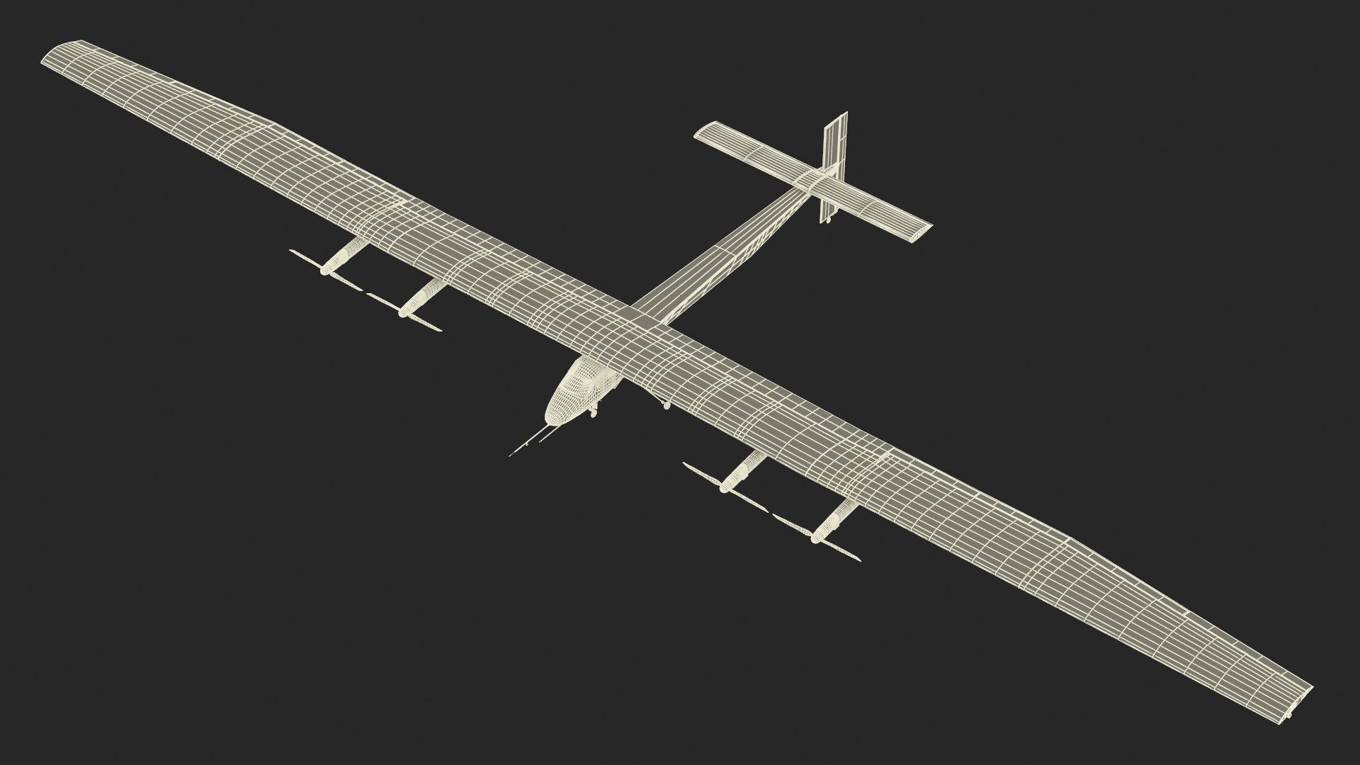 Solar Cargo Airplane Blue Rigged 3D
