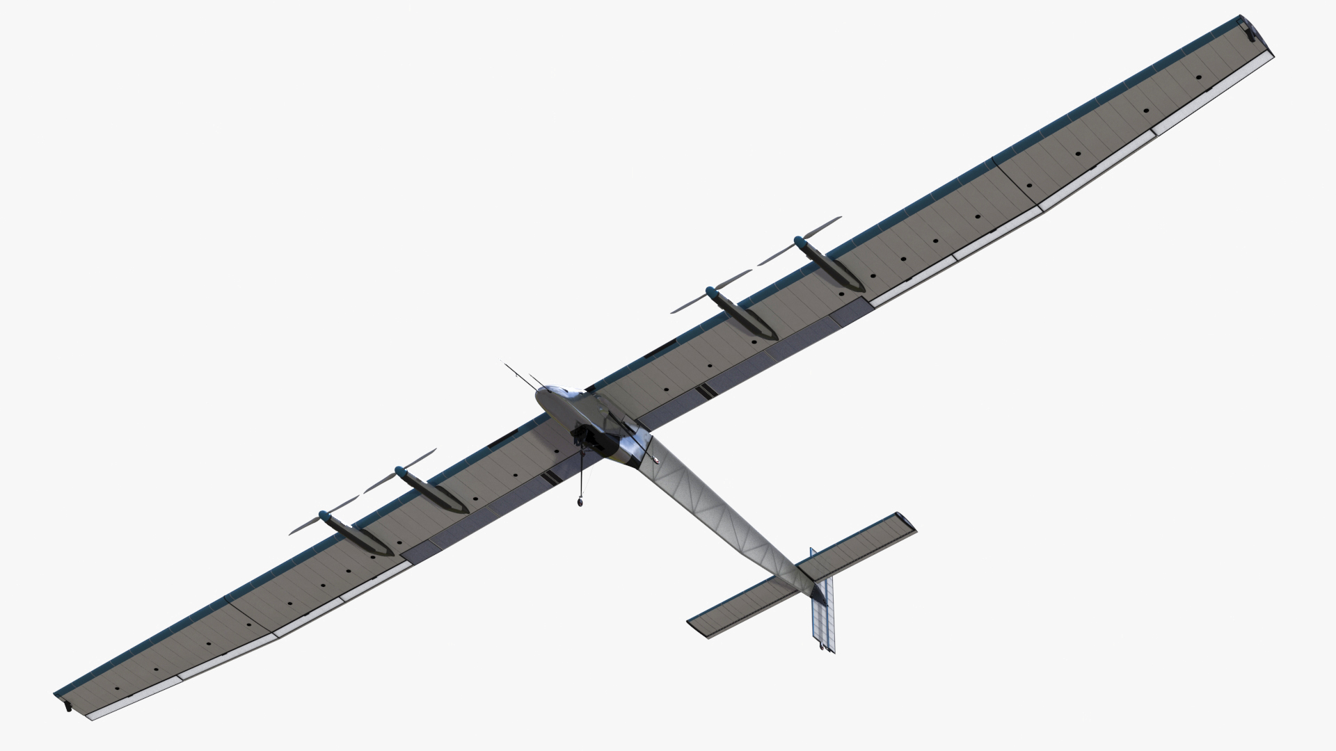 Solar Cargo Airplane Blue Rigged 3D