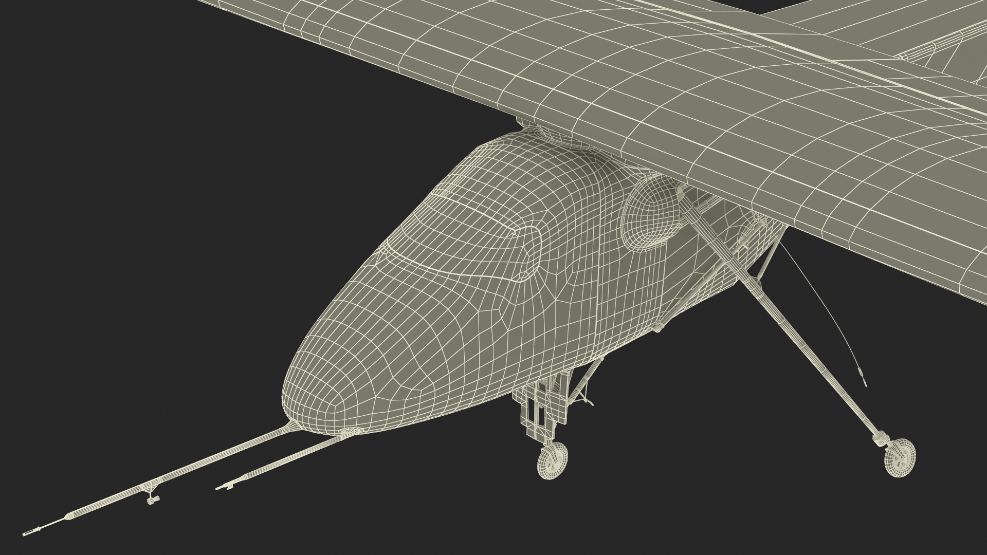 Solar Cargo Airplane Blue Rigged 3D
