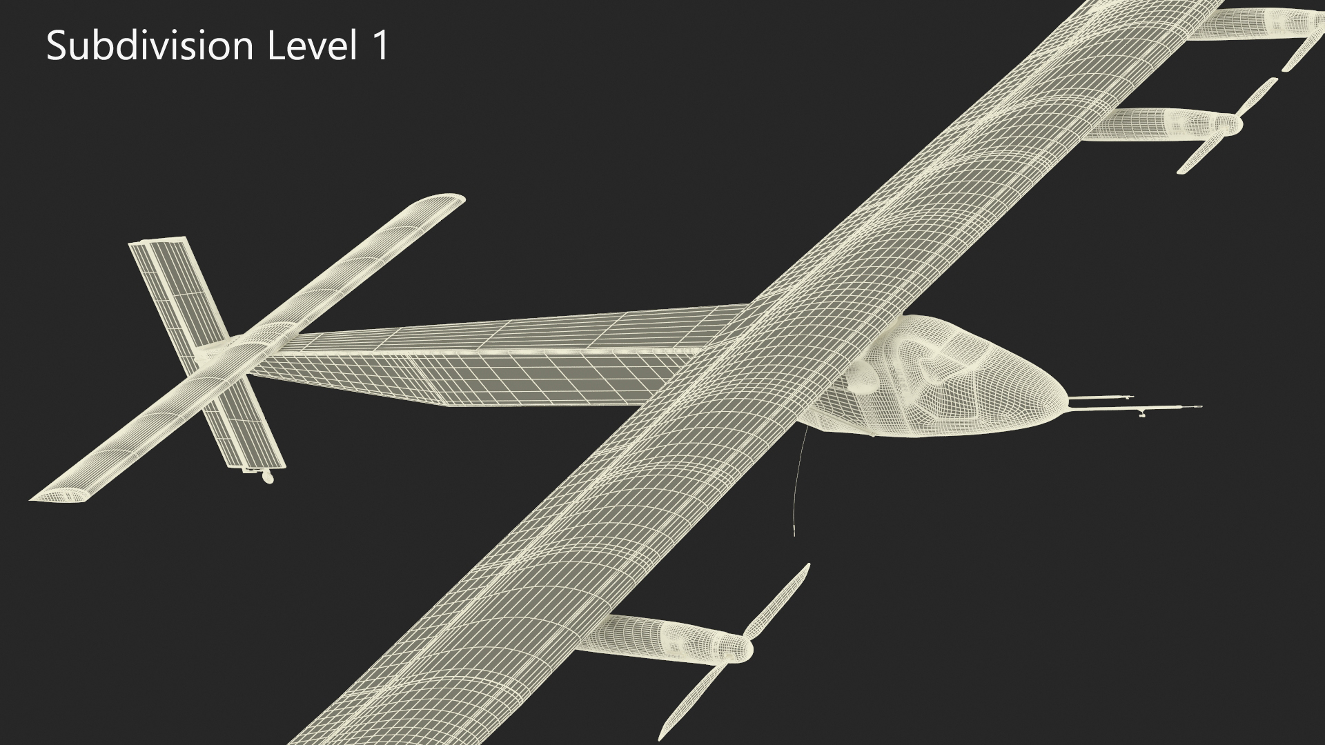 Solar Cargo Airplane Blue Rigged 3D