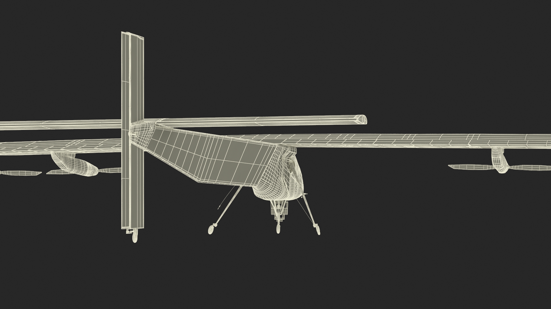 Solar Cargo Airplane Blue Rigged 3D