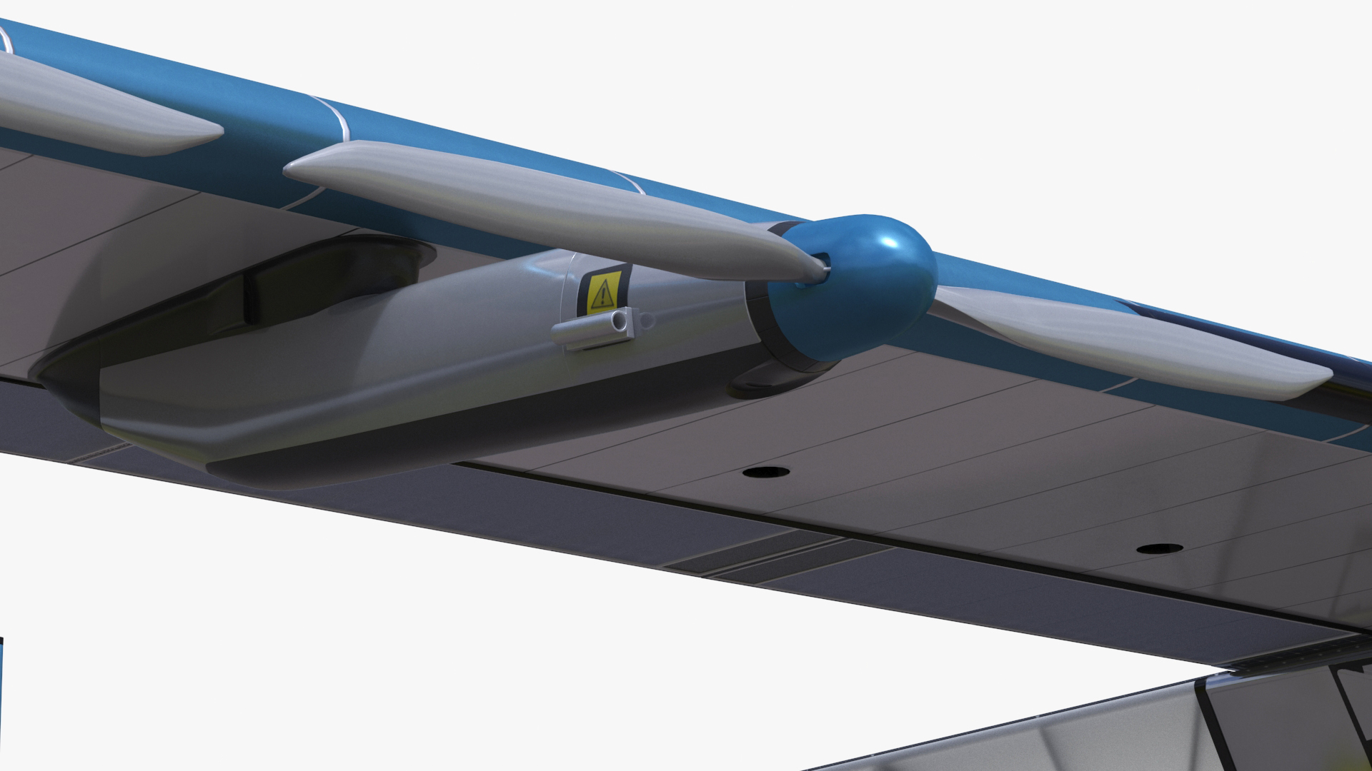 Solar Cargo Airplane Blue Rigged 3D