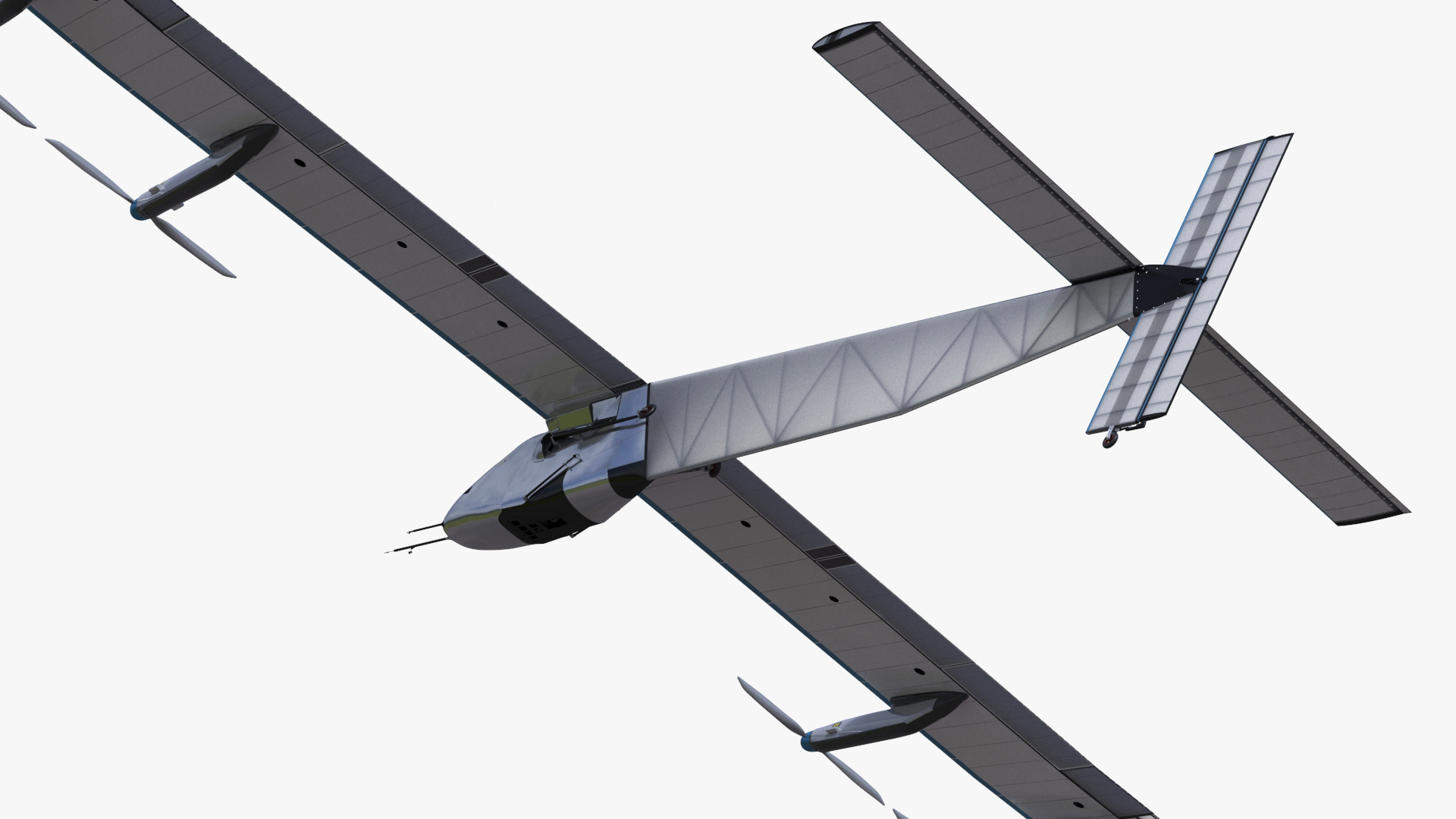 Solar Cargo Airplane Blue Rigged 3D