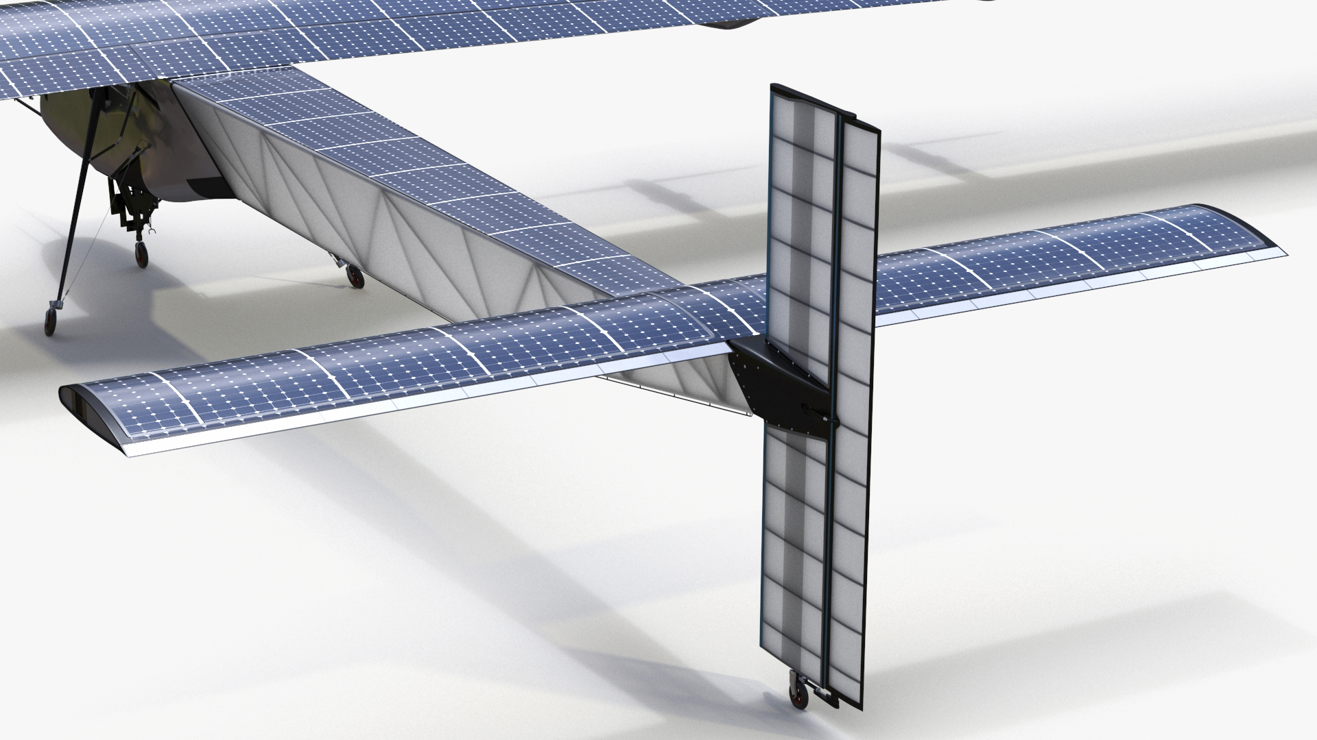 Solar Cargo Airplane Blue Rigged 3D