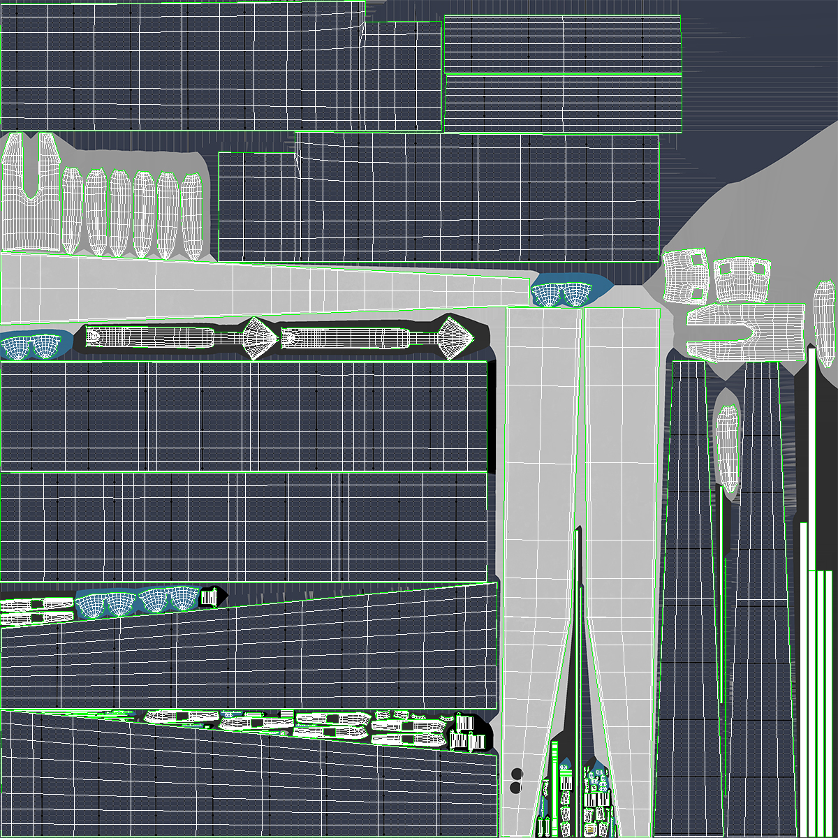 Solar Cargo Airplane Blue Rigged 3D