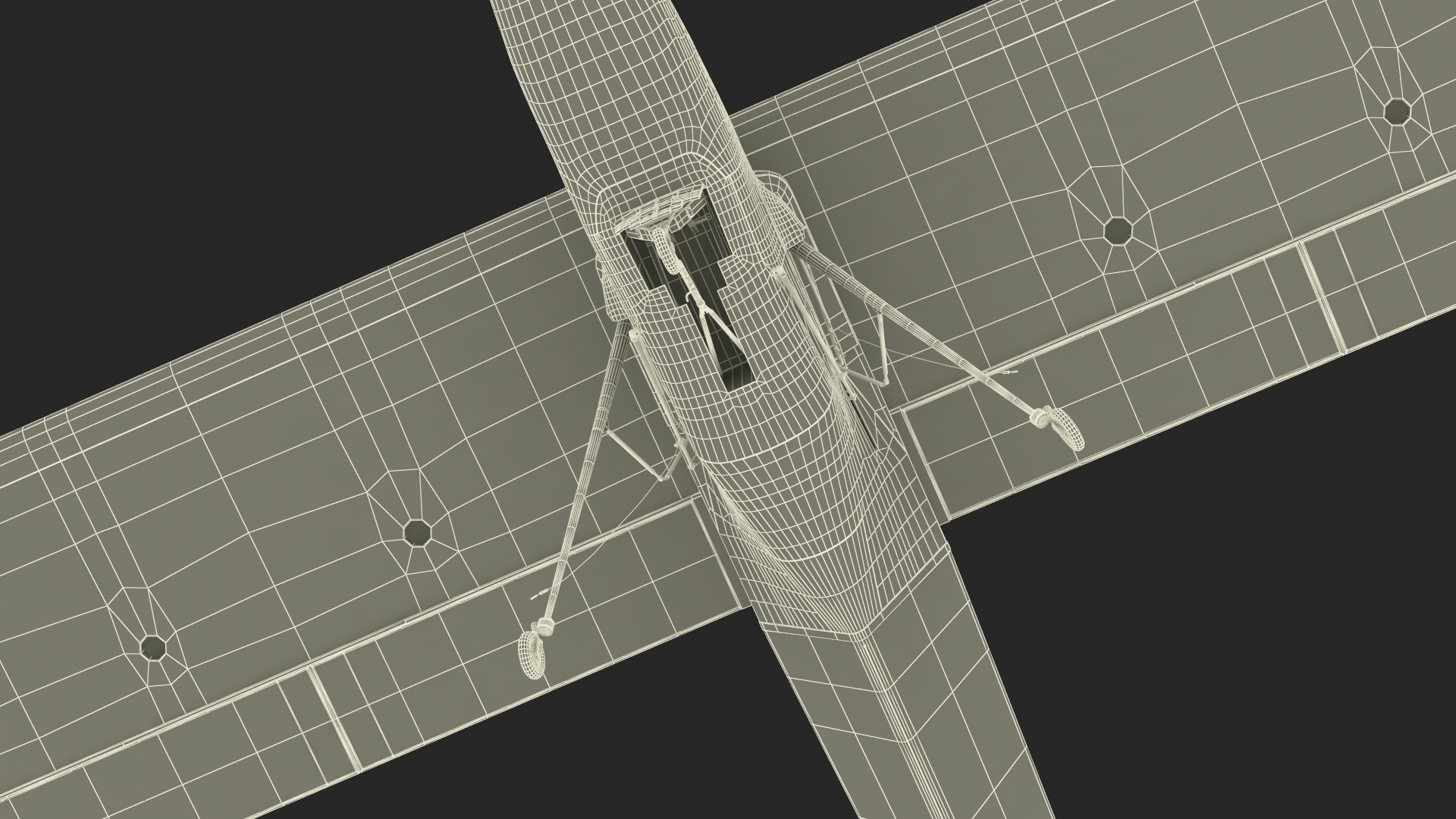 Solar Cargo Airplane Blue Rigged 3D