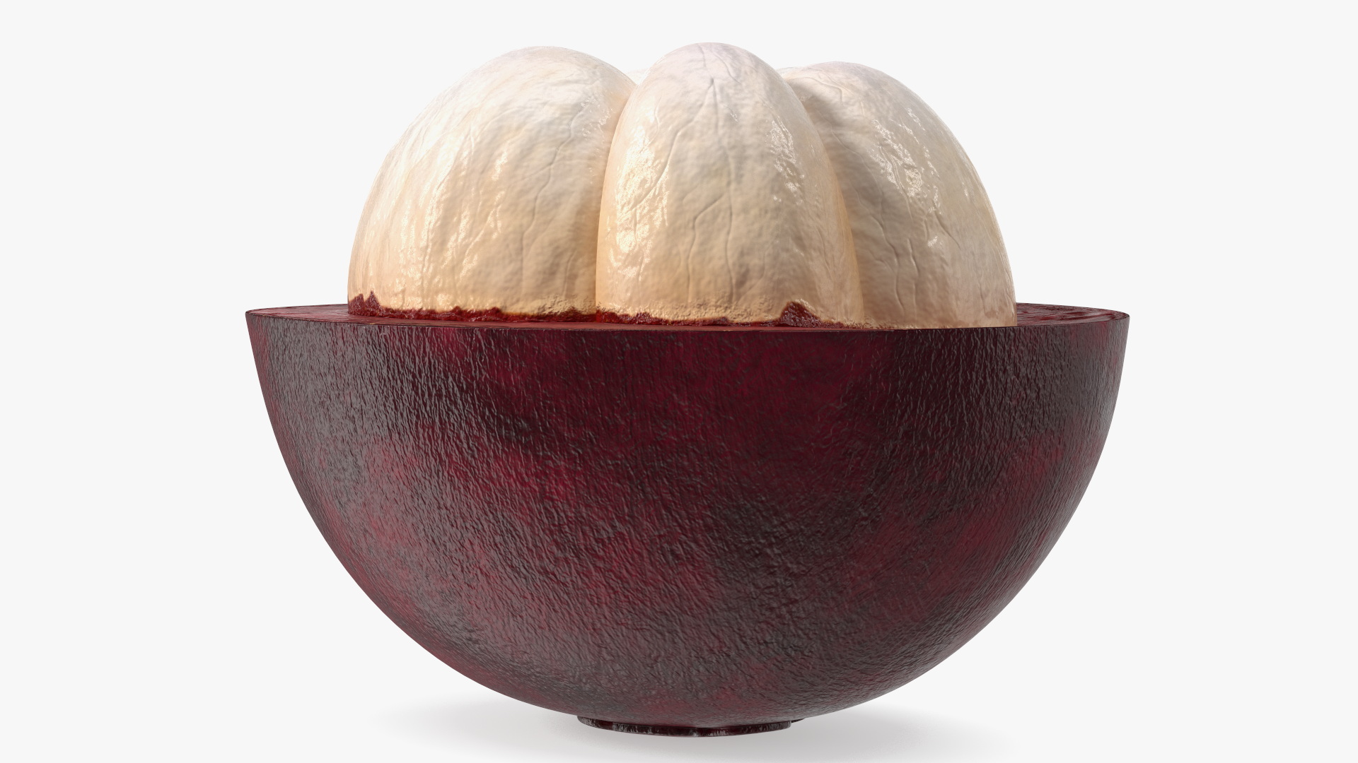 Half Peeled Tropical Fruit Mangosteen 3D