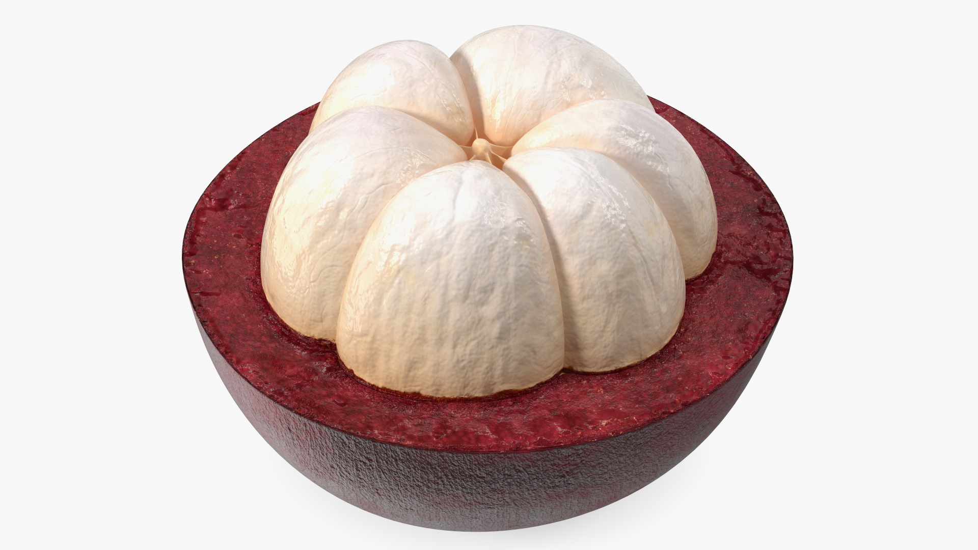 Half Peeled Tropical Fruit Mangosteen 3D