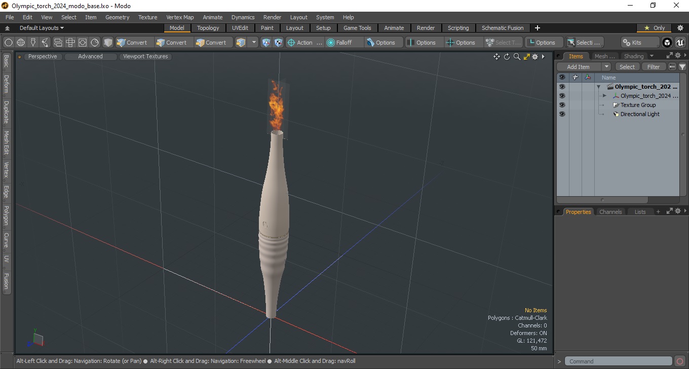 3D Olympic torch 2024 model