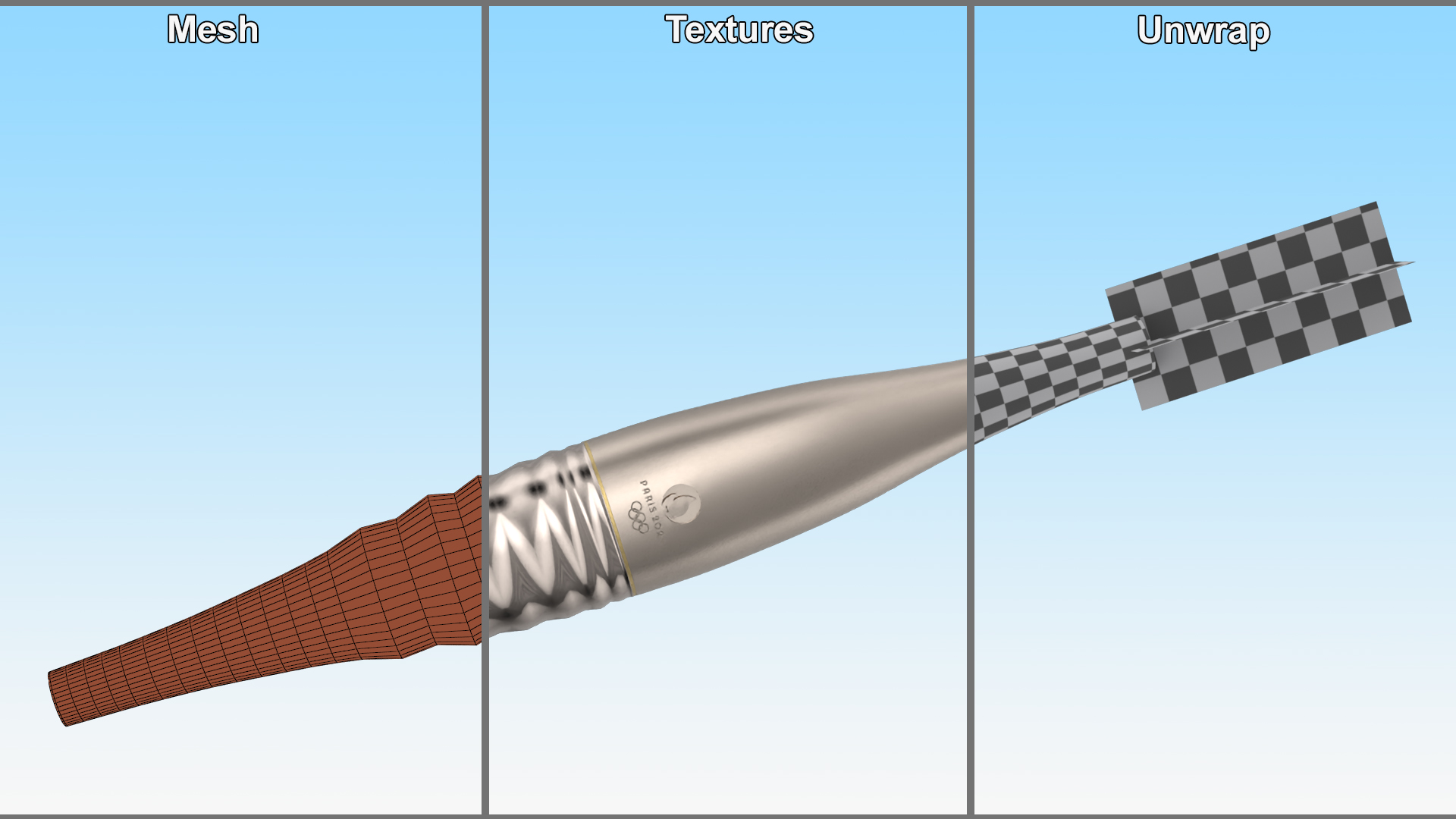 3D Olympic torch 2024 model