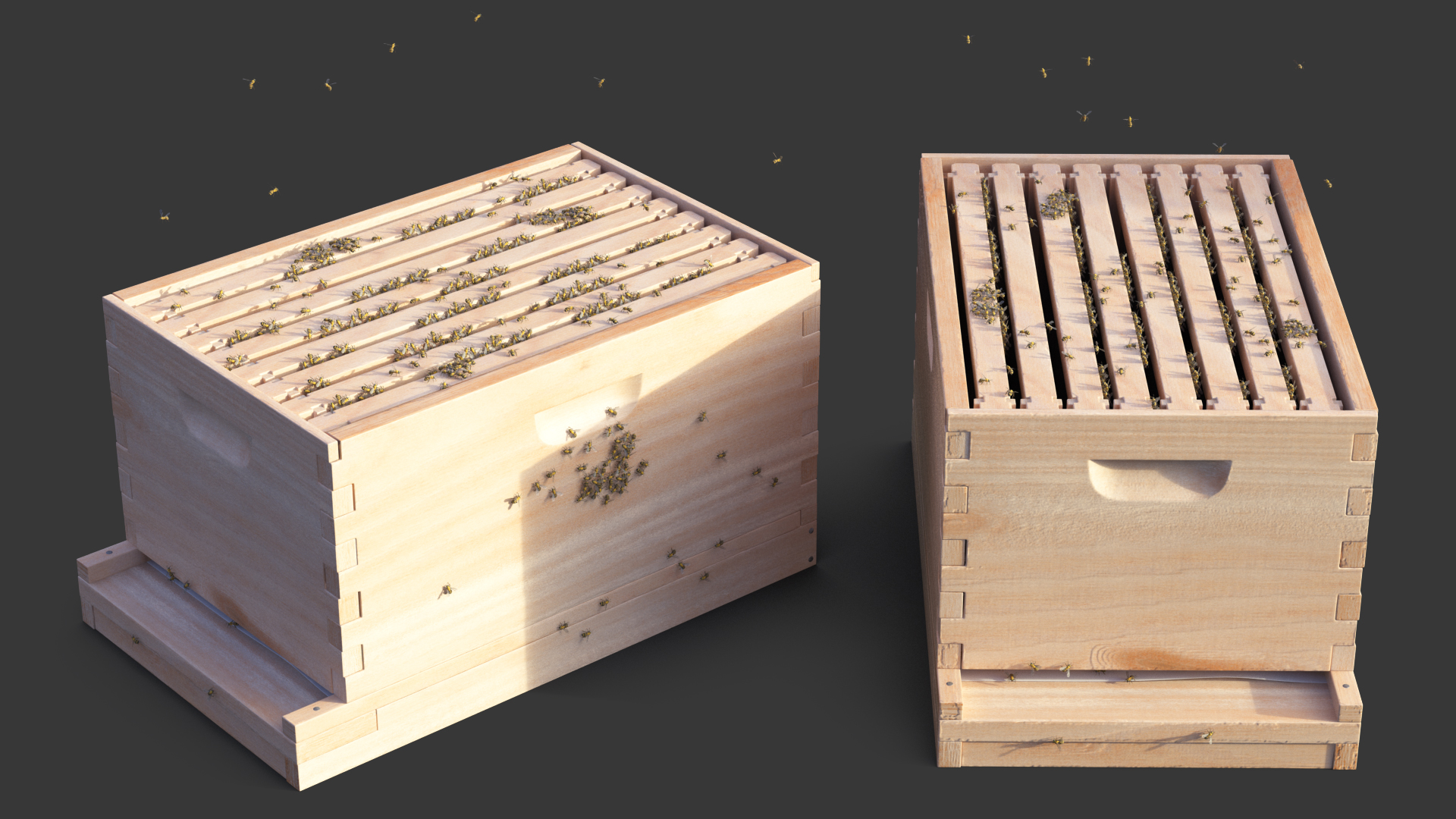 Brood Box Cedar 8 frames 3D model