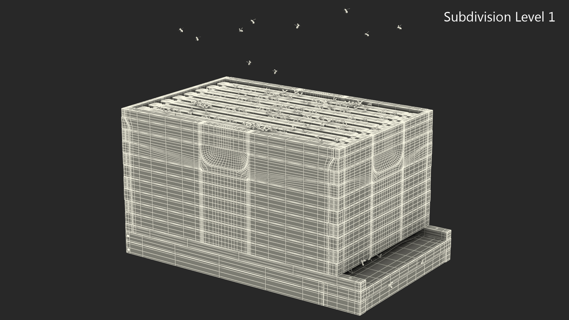 Brood Box Cedar 8 frames 3D model