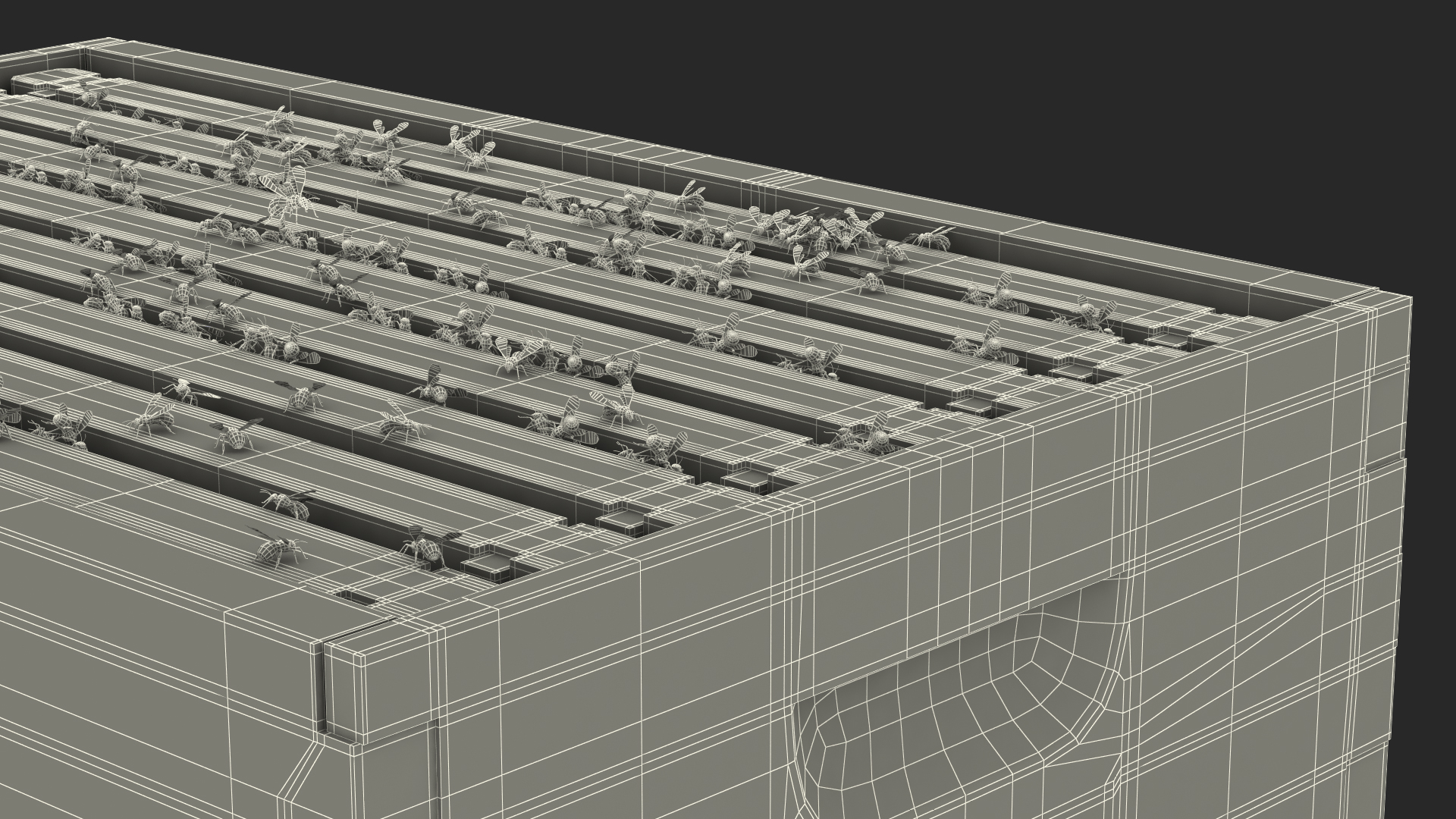 Brood Box Cedar 8 frames 3D model