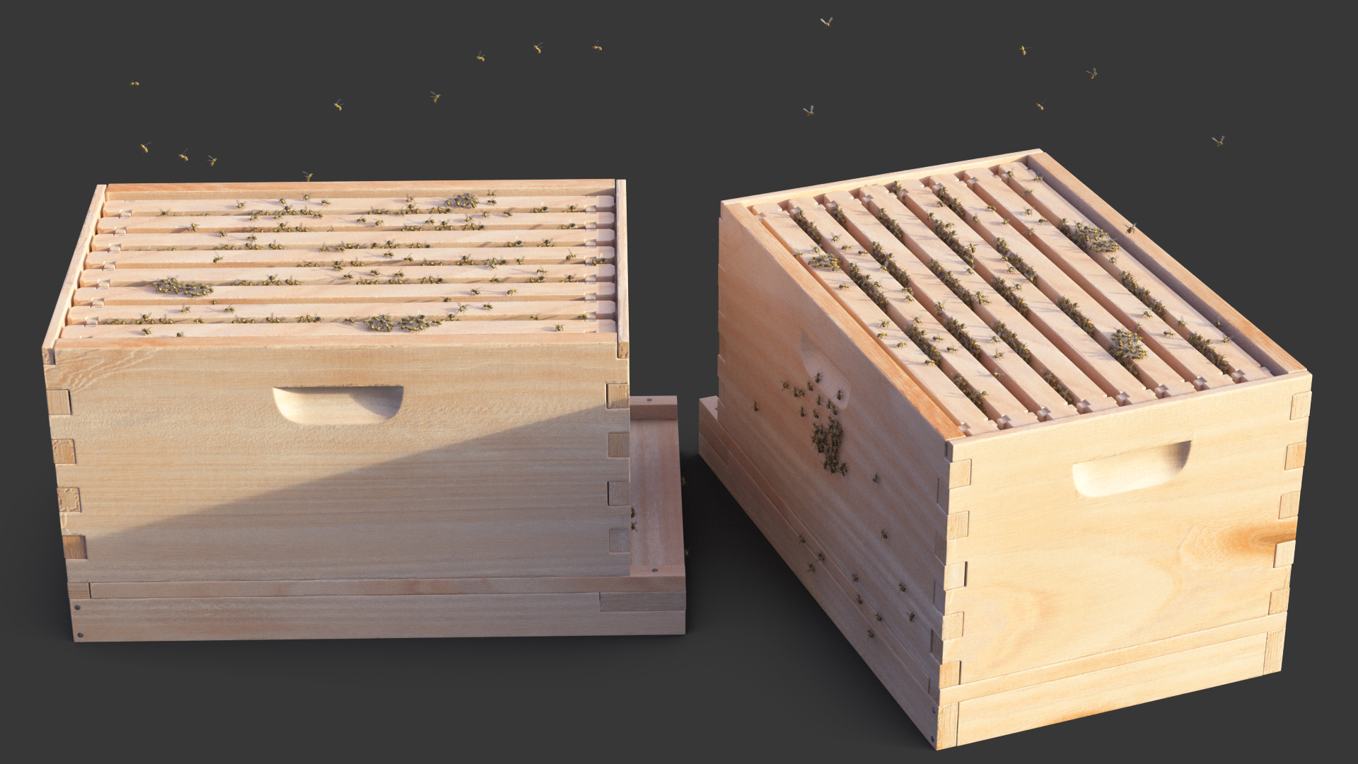 Brood Box Cedar 8 frames 3D model
