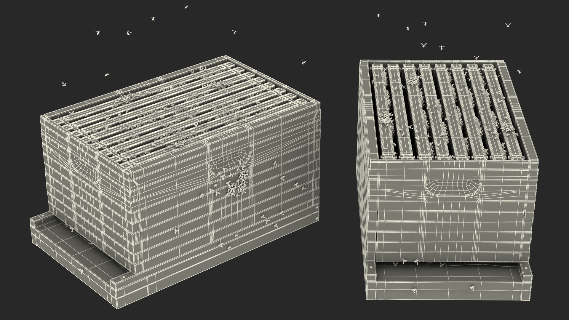 Brood Box Cedar 8 frames 3D model