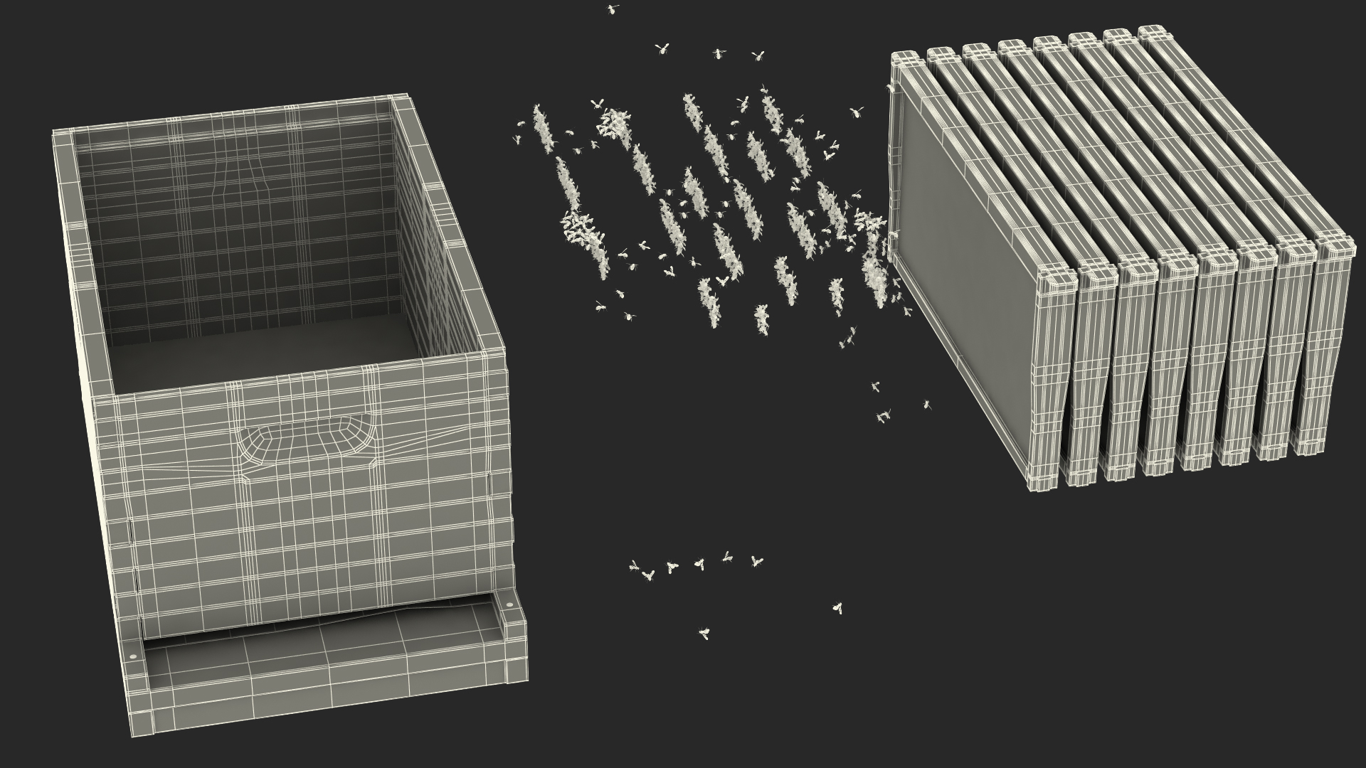 Brood Box Cedar 8 frames 3D model