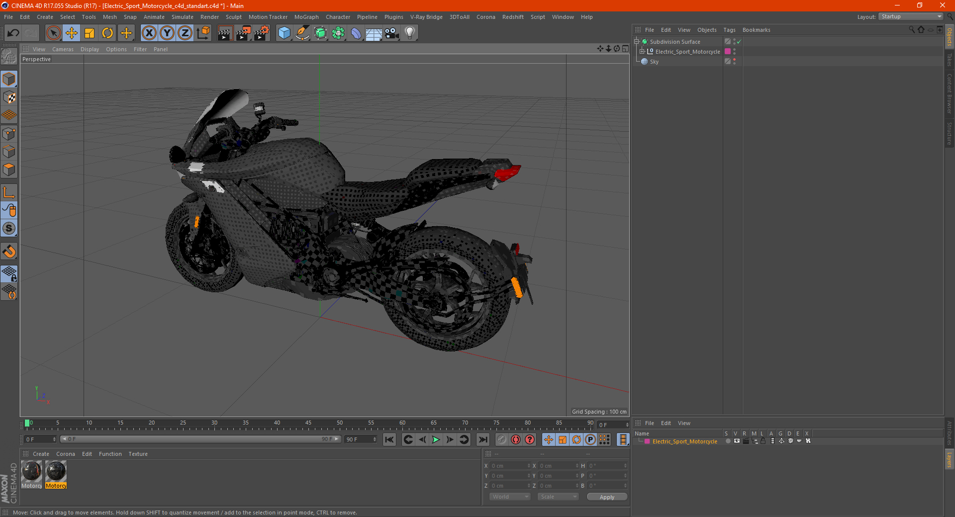 3D model Electric Sport Motorcycle
