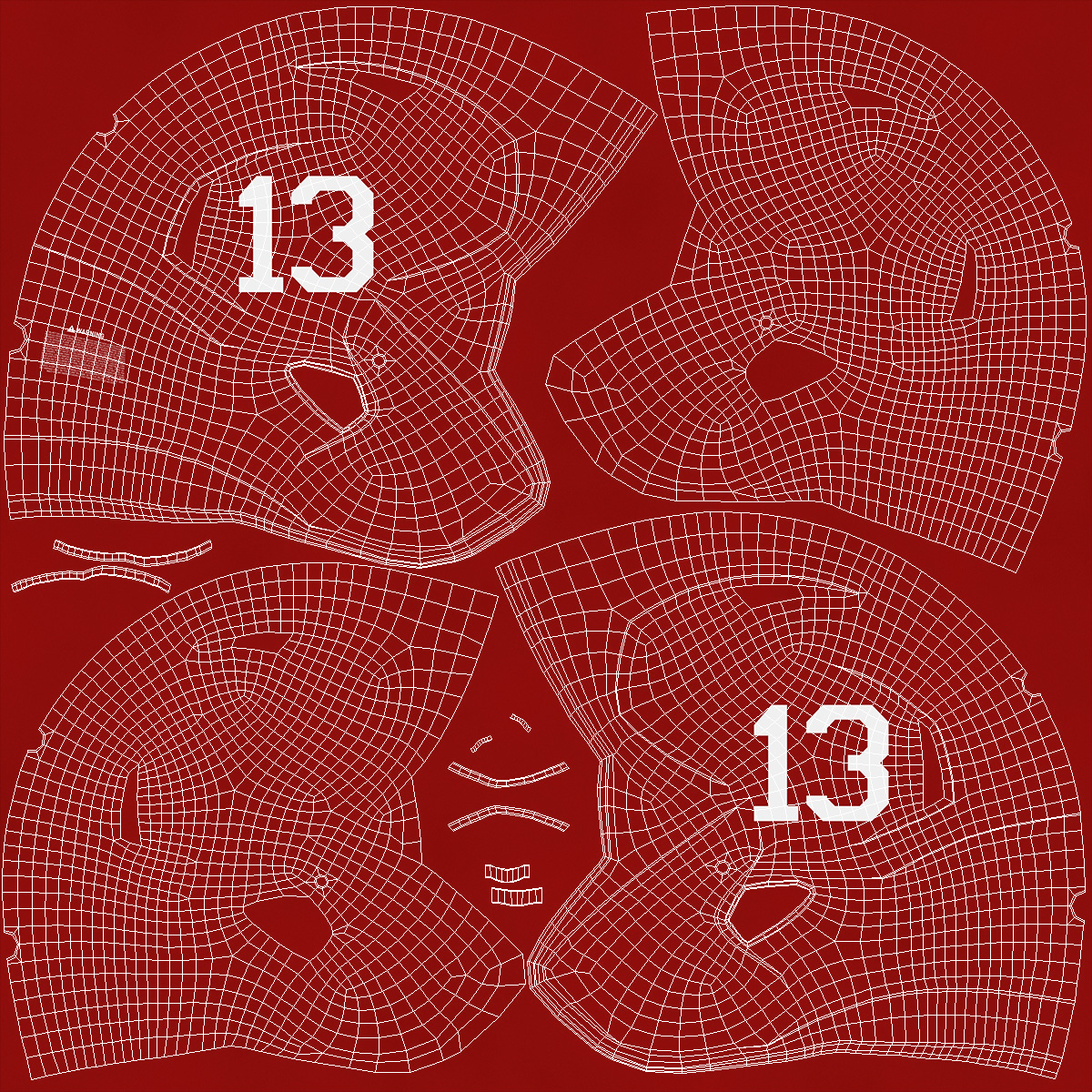 Schutt Football Helmet Number 13 3D