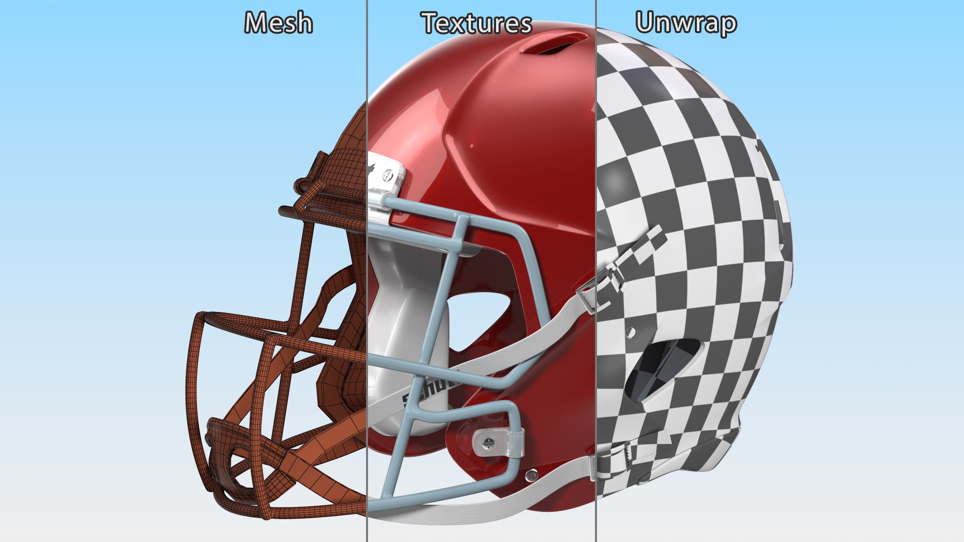Schutt Football Helmet Number 13 3D