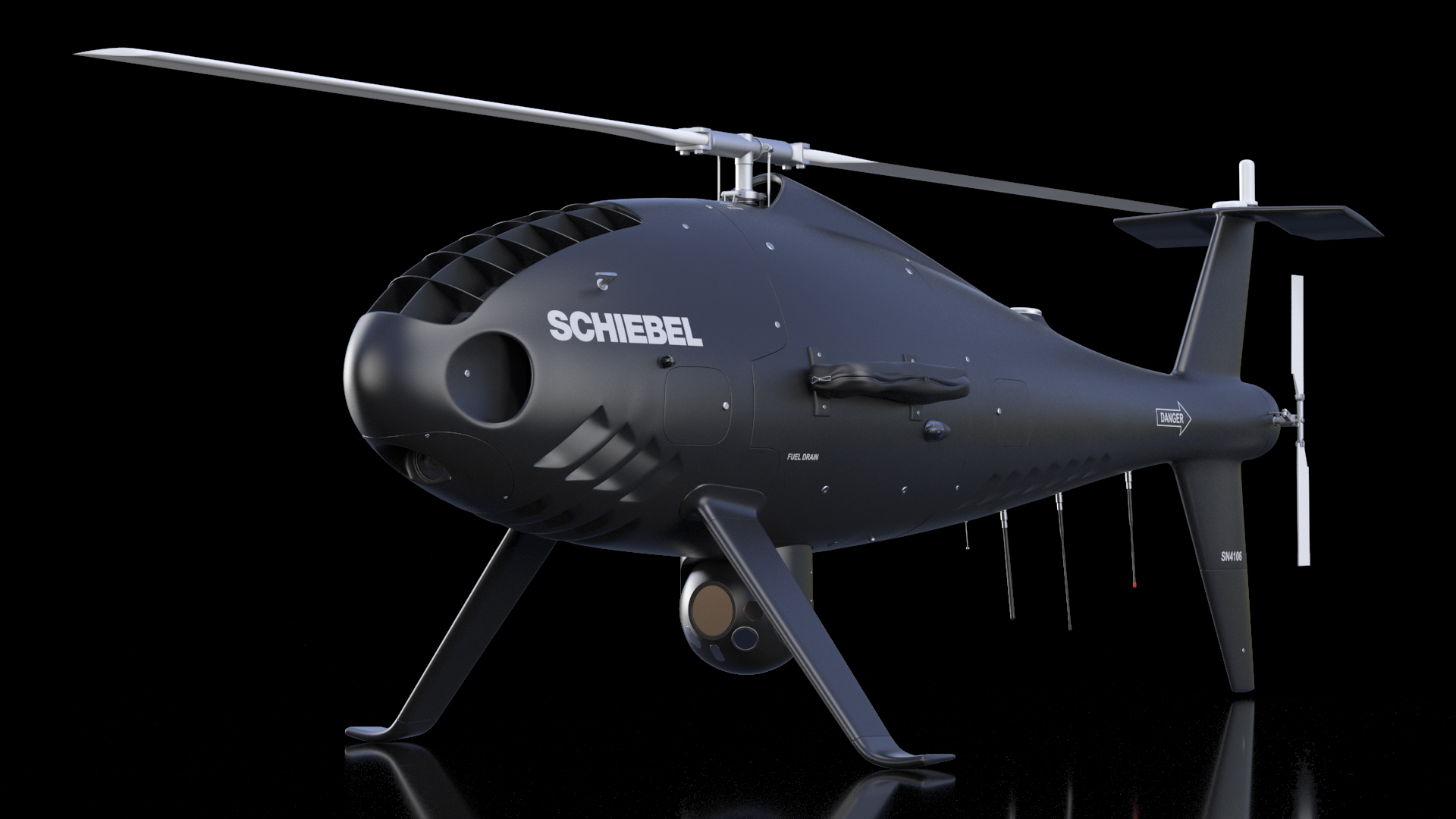 Schiebel Camcopter S100 UAV Rotorcraft Black 3D model
