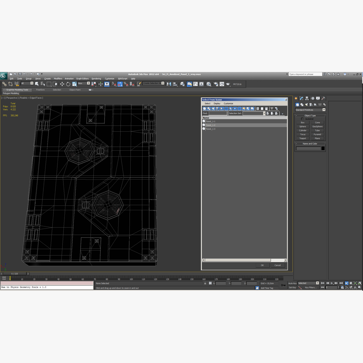 3D Sci Fi Anodized Panel 3 model