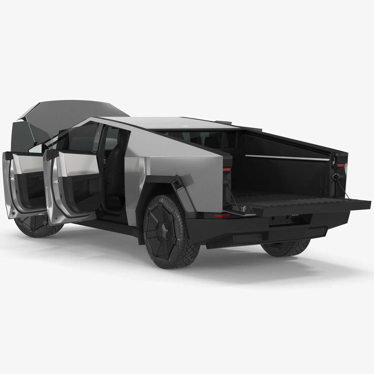 Tesla Cybertruck 2024 Silver Rigged for Maya 3D model
