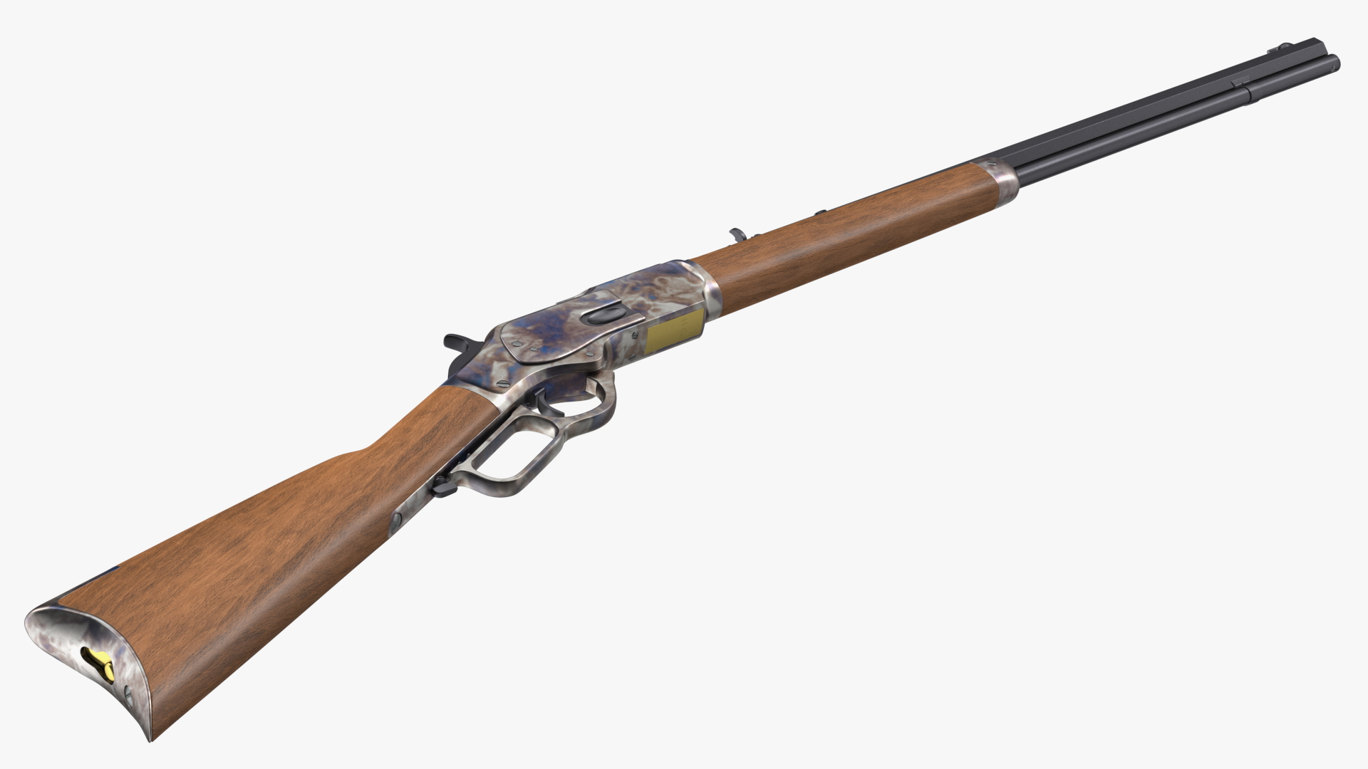 3D Winchester Model 1873 Color Case Hardened Rigged model