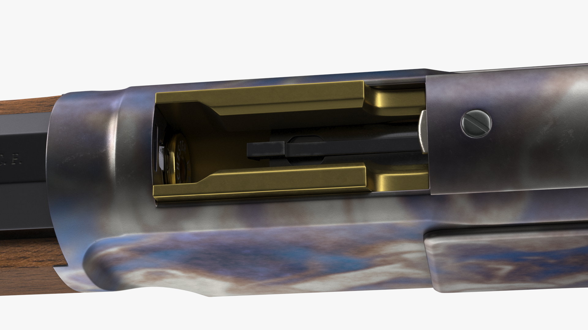 3D Winchester Model 1873 Color Case Hardened Rigged model