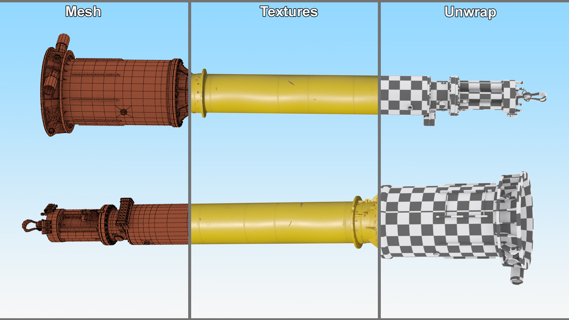 Hydraulic Piling Rig Component Old 3D model